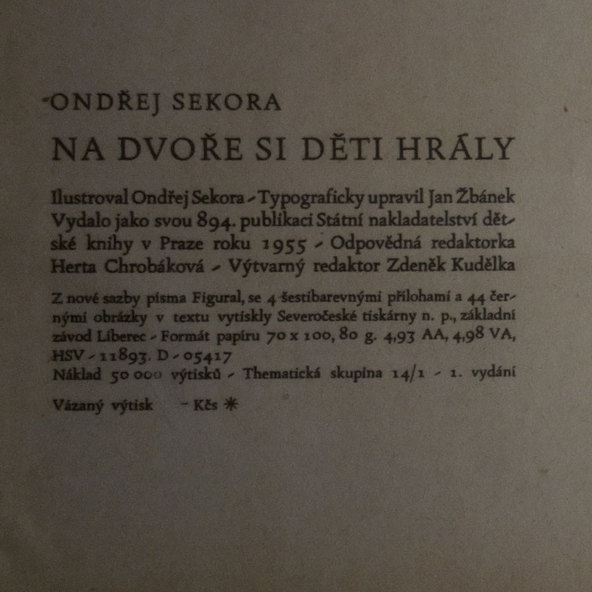 Ondřej J. Sekora Na dvoře si děti hrály