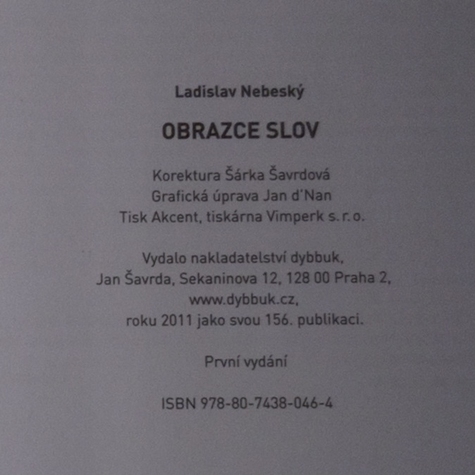 Ladislav Nebeský Obrazce slov. Plošné binární básně