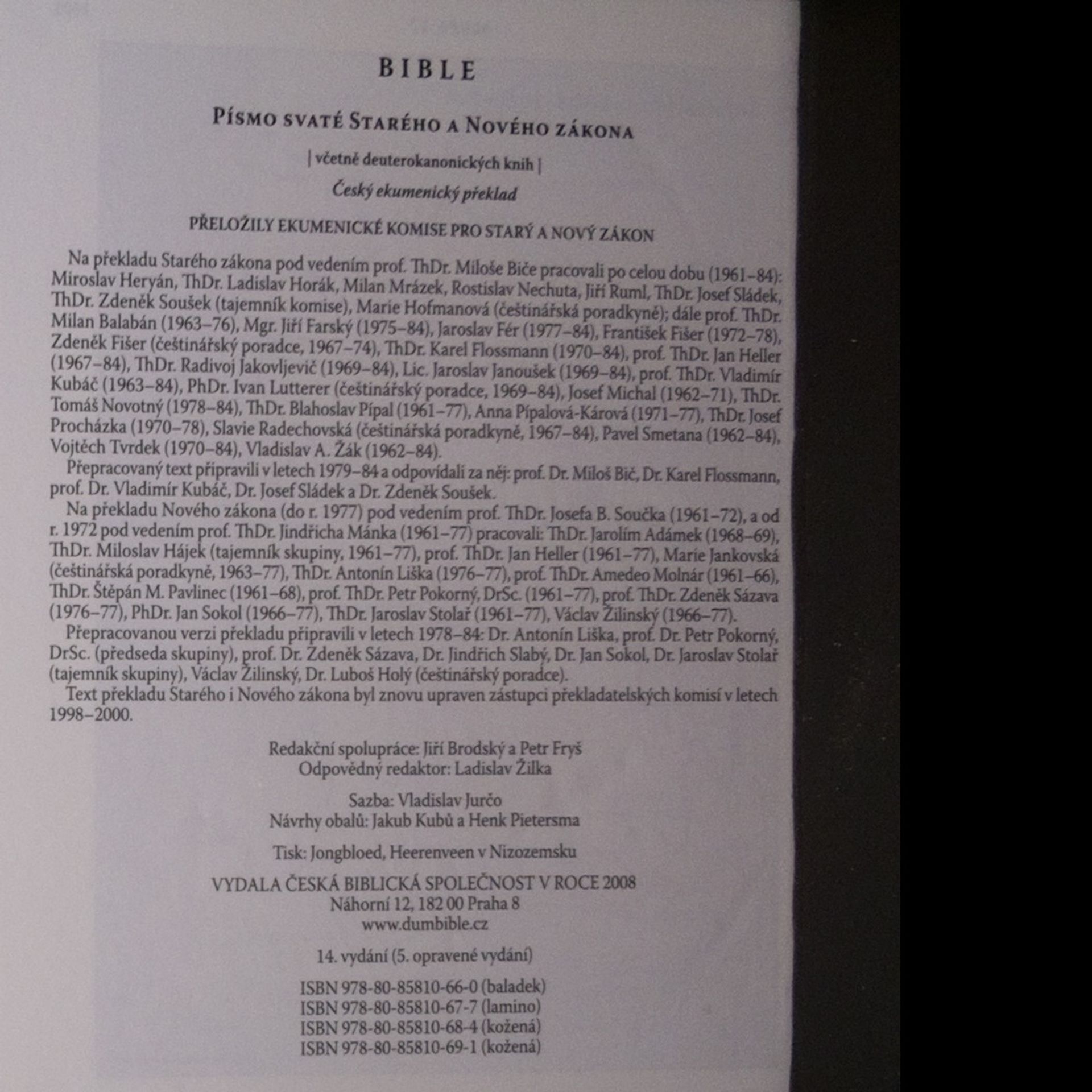 Miloš Bič Bible. Písmo svaté Starého a Nového zákona