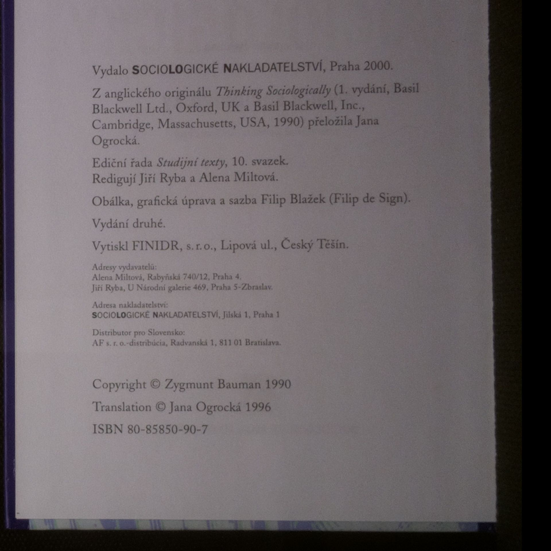 Zygmunt Bauman Myslet sociologicky