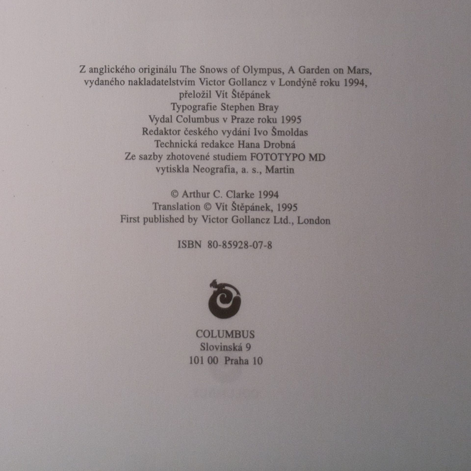 Arthur C. Clarke Sněhy Olympu. Zahrada na Marsu.