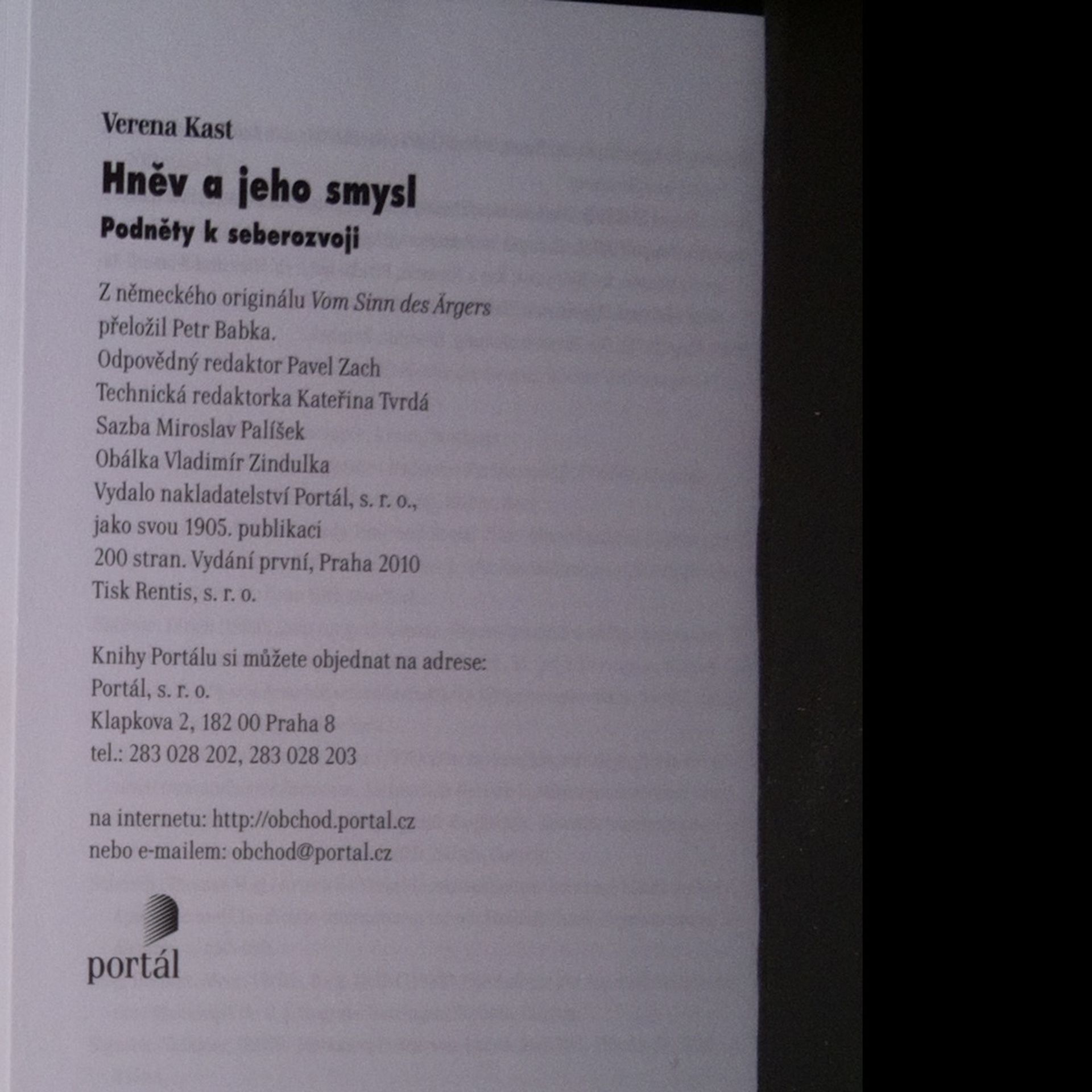 Verena Kast Hněv a jeho smysl. Podněty k seberozvoji