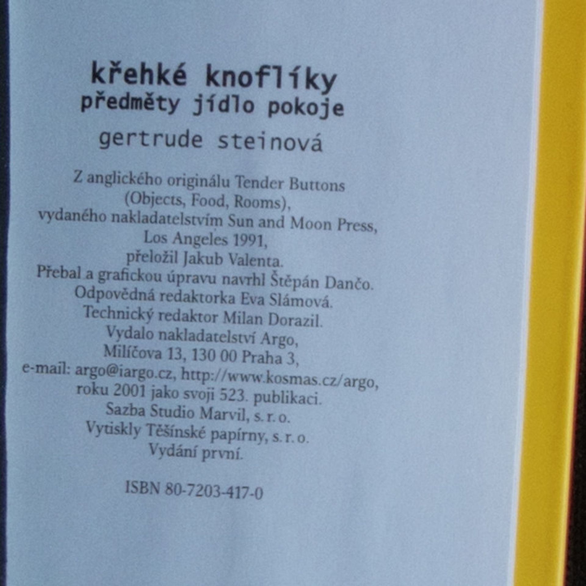 Gertrude Stein Křehké knoflíky