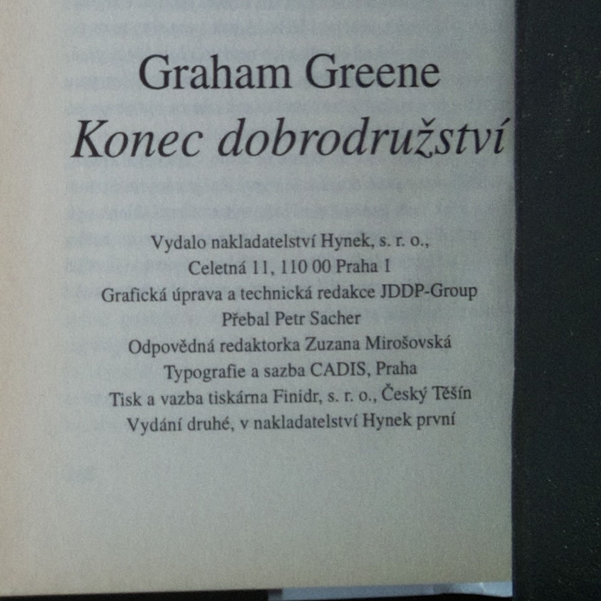 Graham Greene Konec dobrodružství