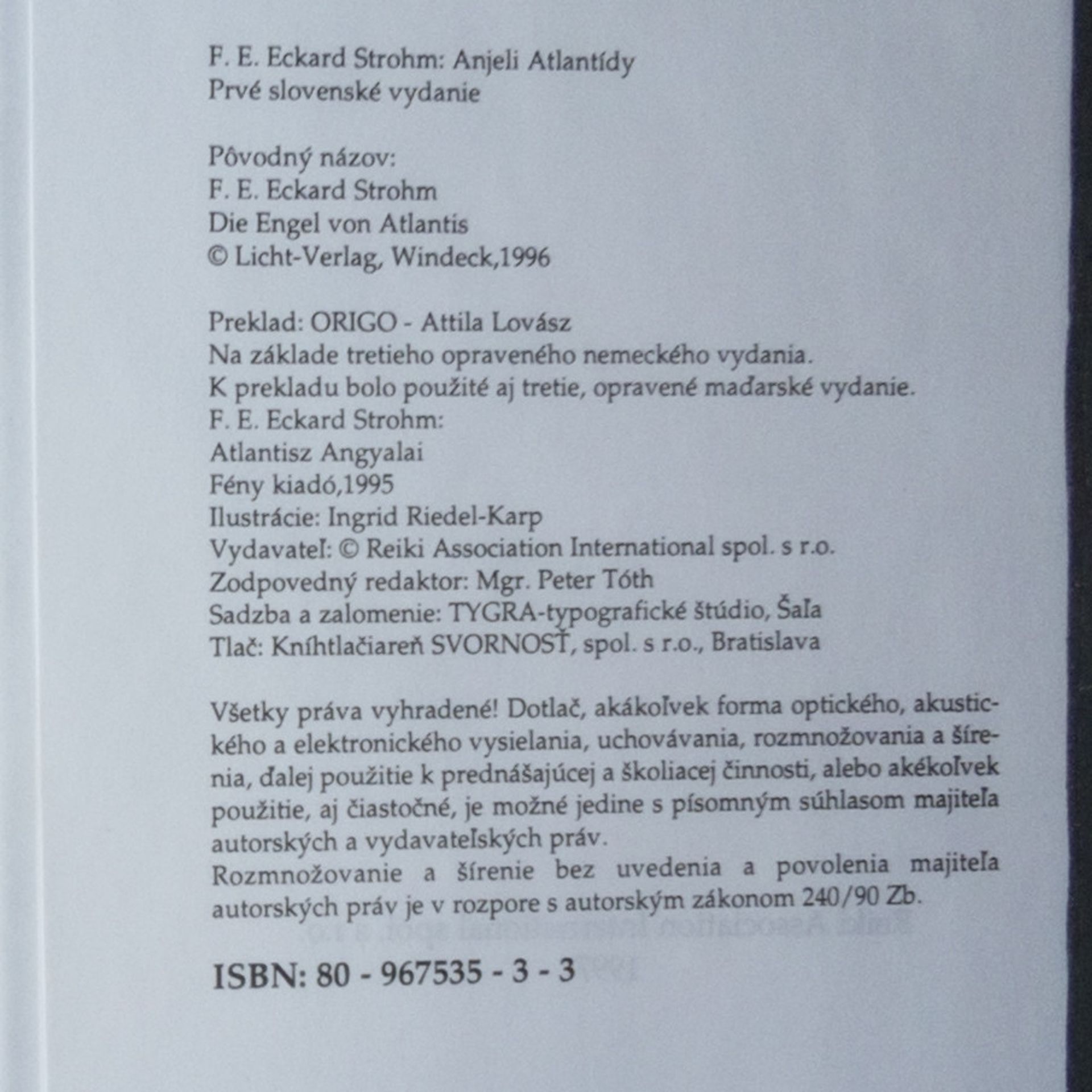 Eckard F. E. Strohm Anjeli Atlantídy