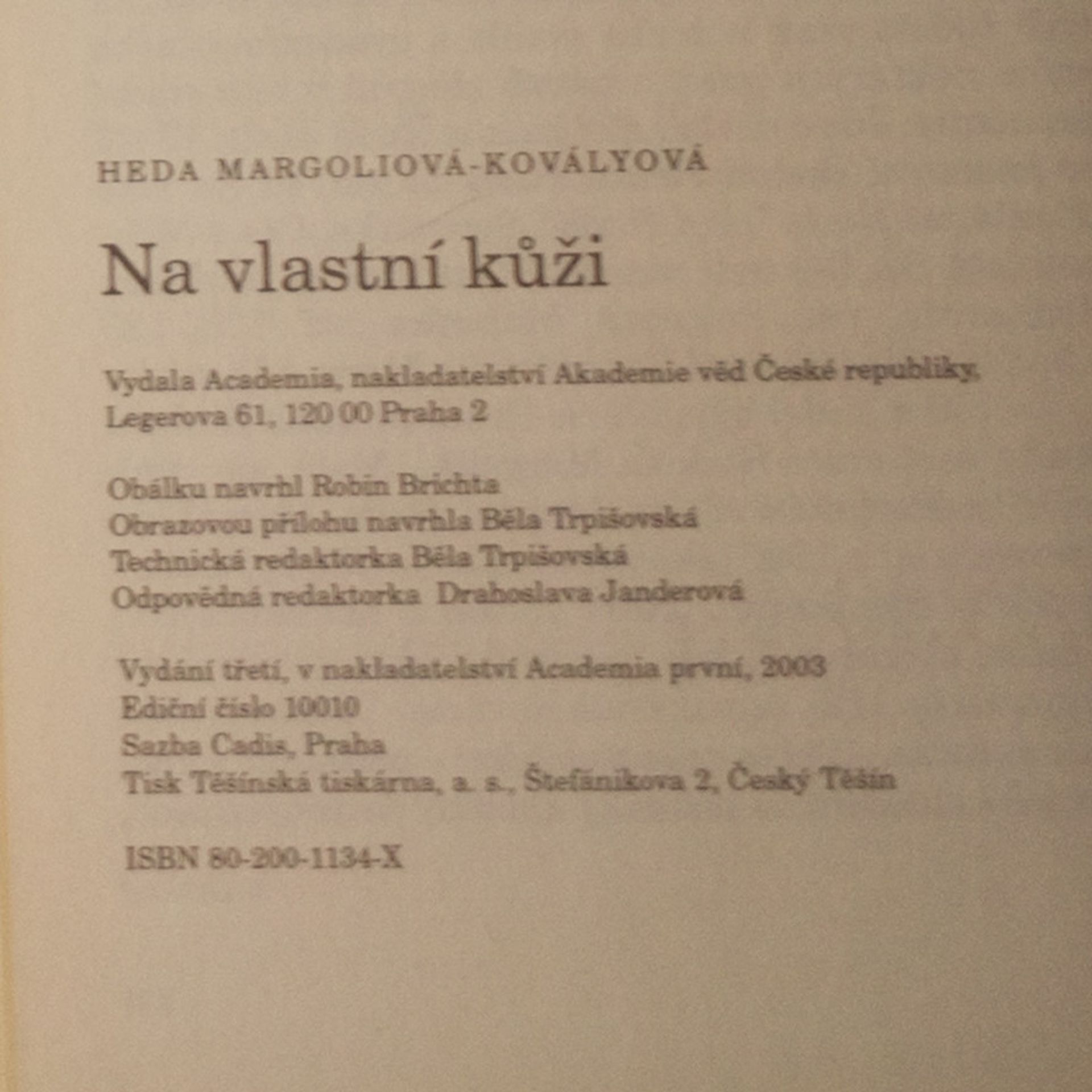 Heda Margoliová-Kovályová Na vlastní kůži