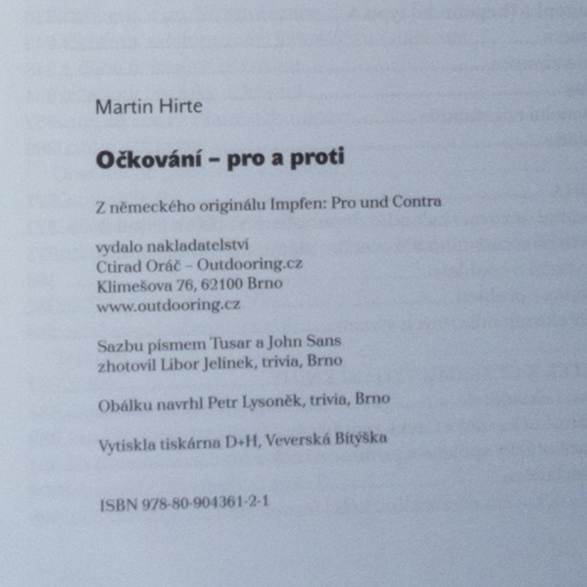 Martin Hirte Očkování - pro a proti