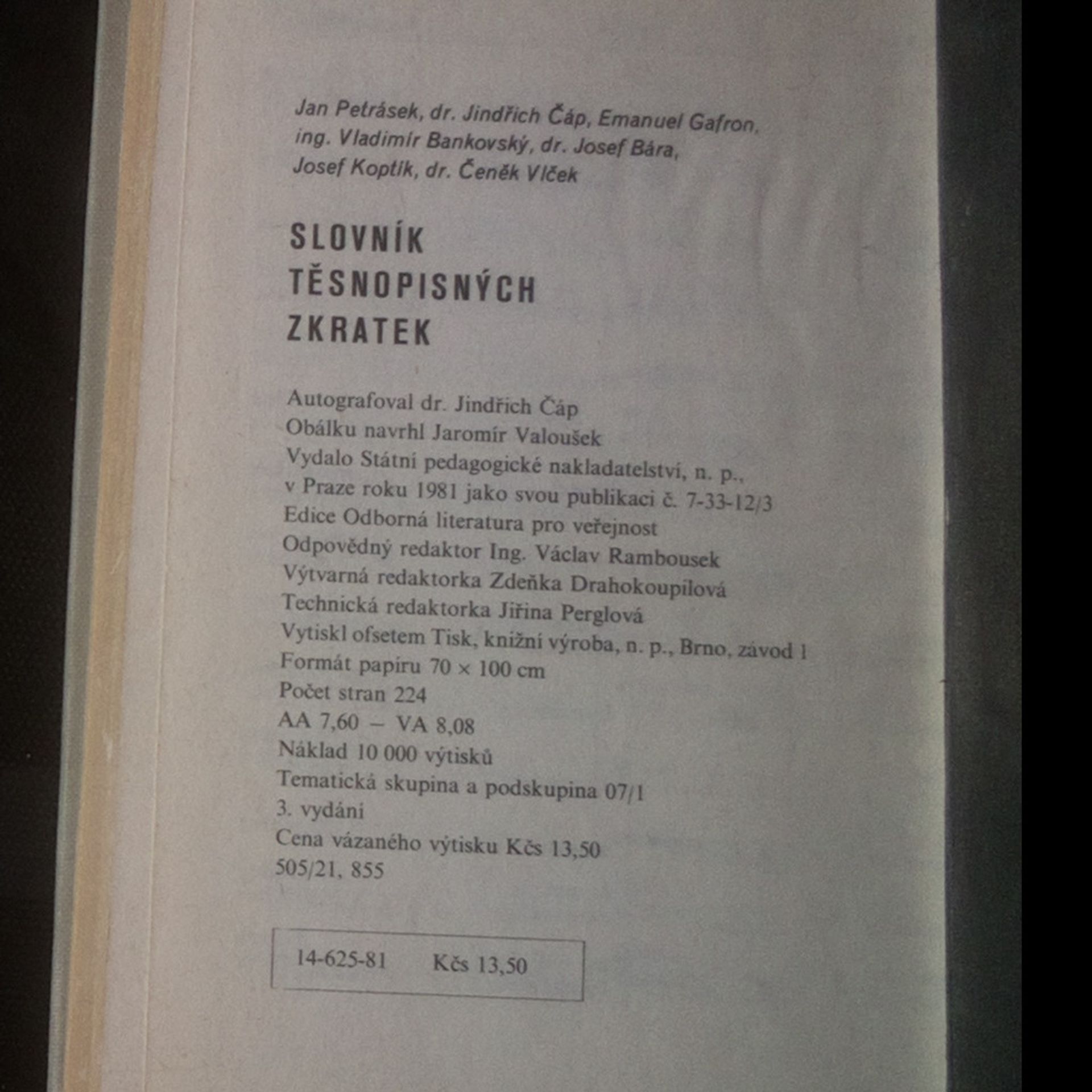 Autorenkollektiv Slovník těsnopisných zkratek