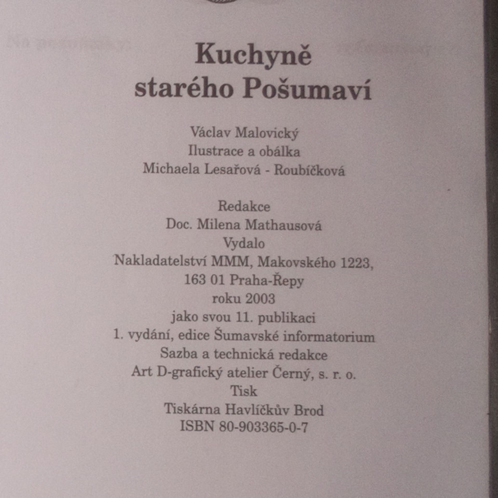 Václav Malovický Kuchyně starého Pošumaví