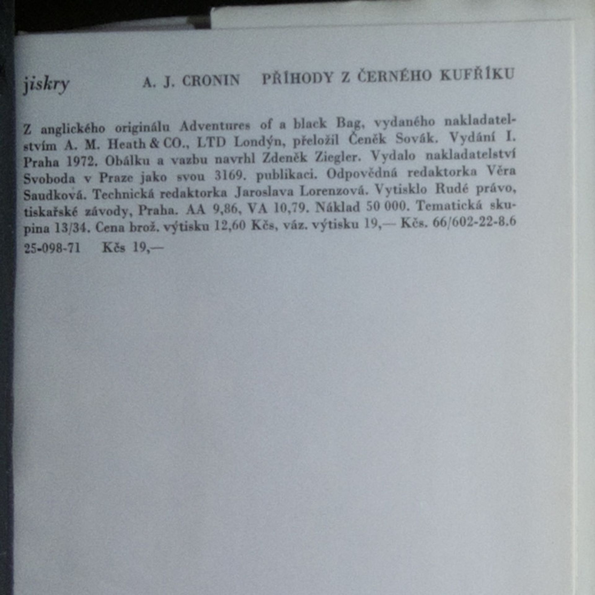 Archibald Joseph Cronin Příhody z černého kufříku