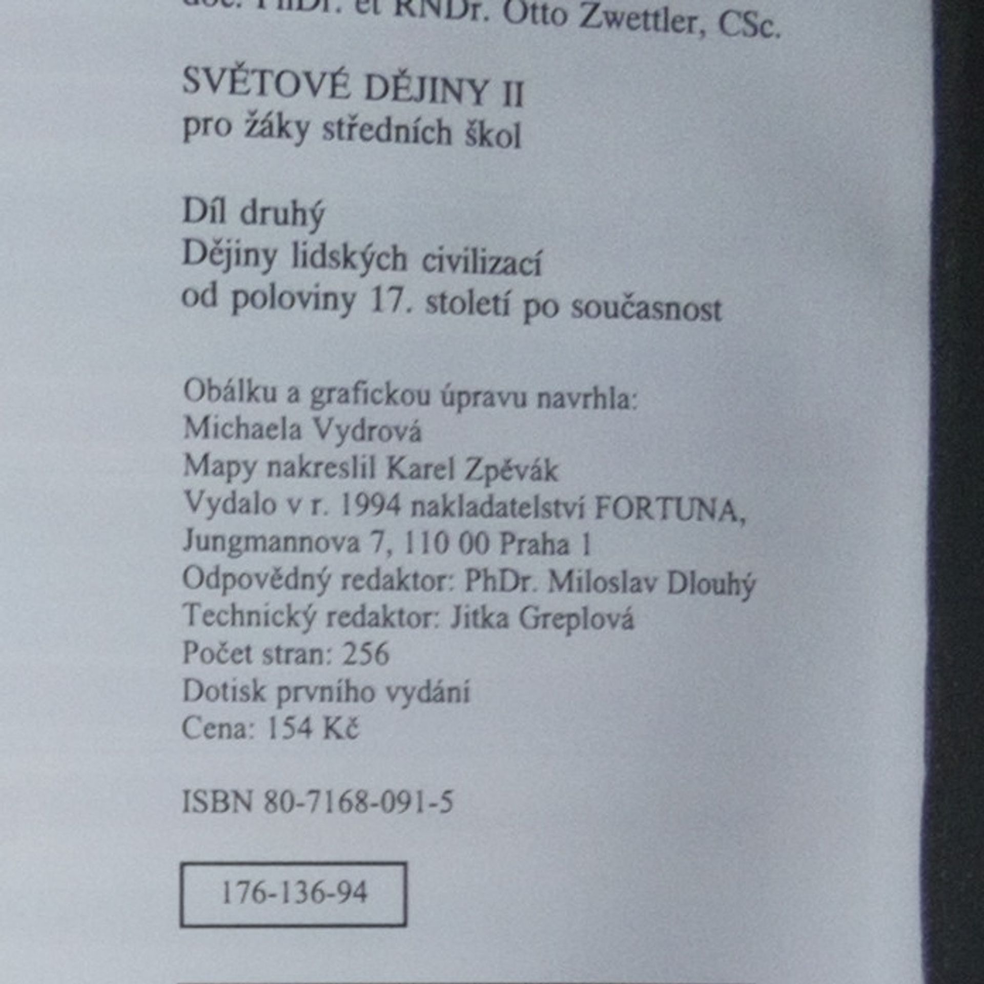 Vratislav Čapek Světové dějiny. I.-II. díl