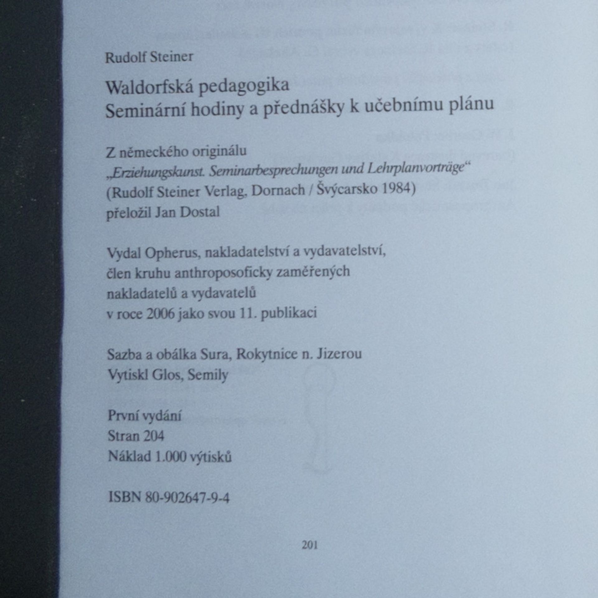 Rudolf Steiner Waldorfská pedagogika. Seminární hodiny