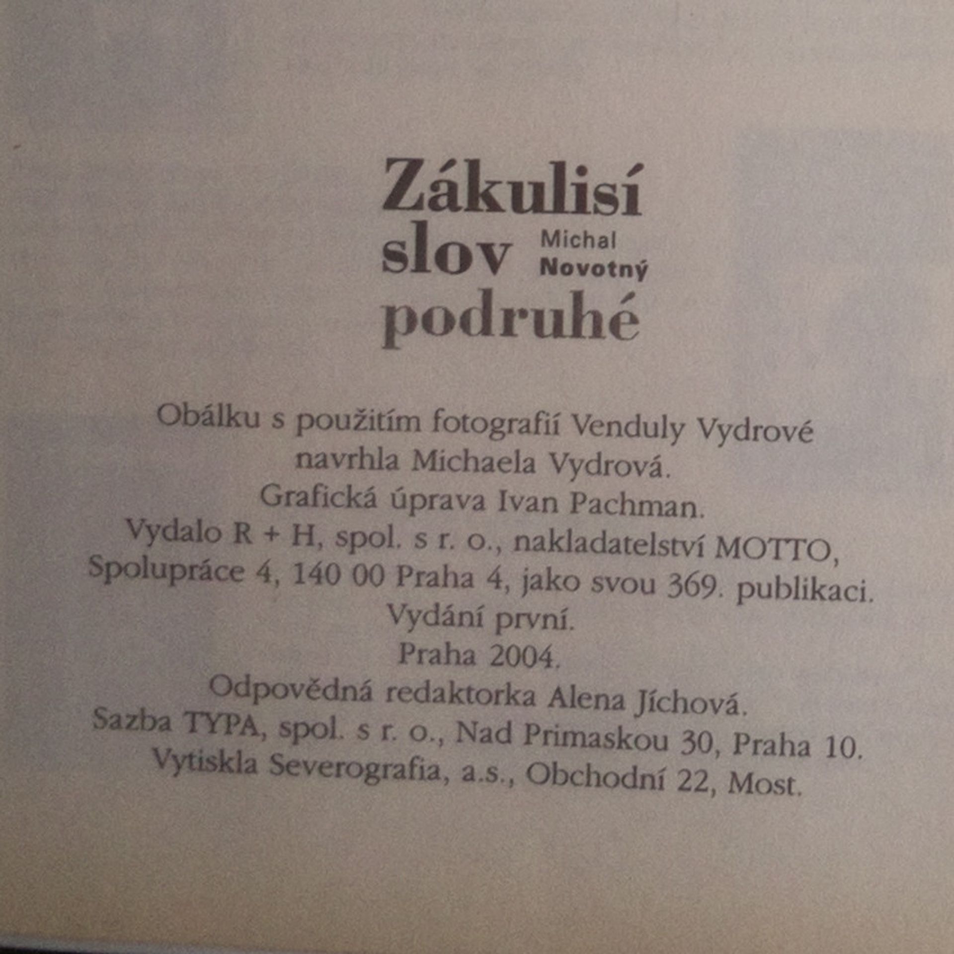Michal Novotný Zákulisí slov podruhé