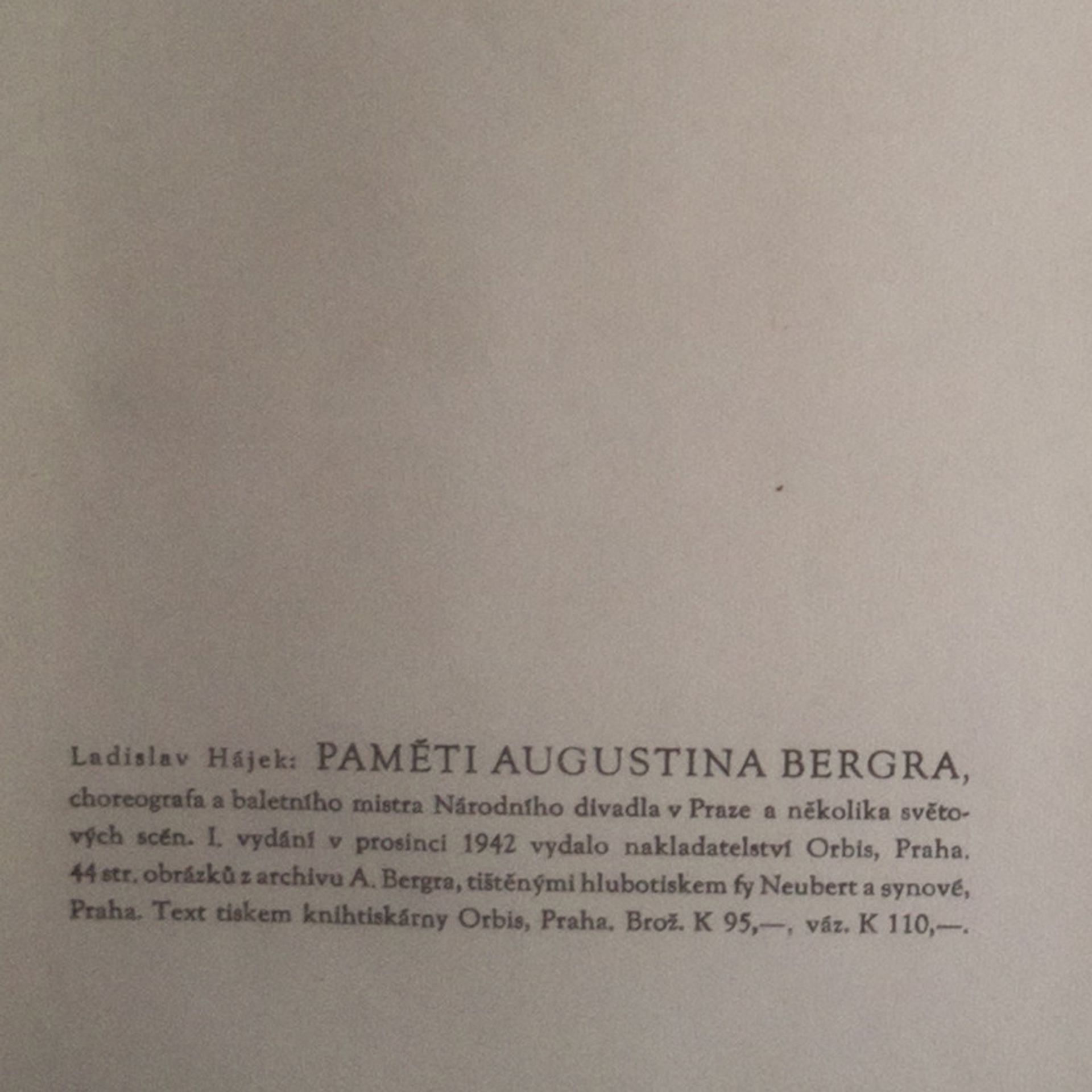 Ladislav Hájek Paměti Augustina Bergra