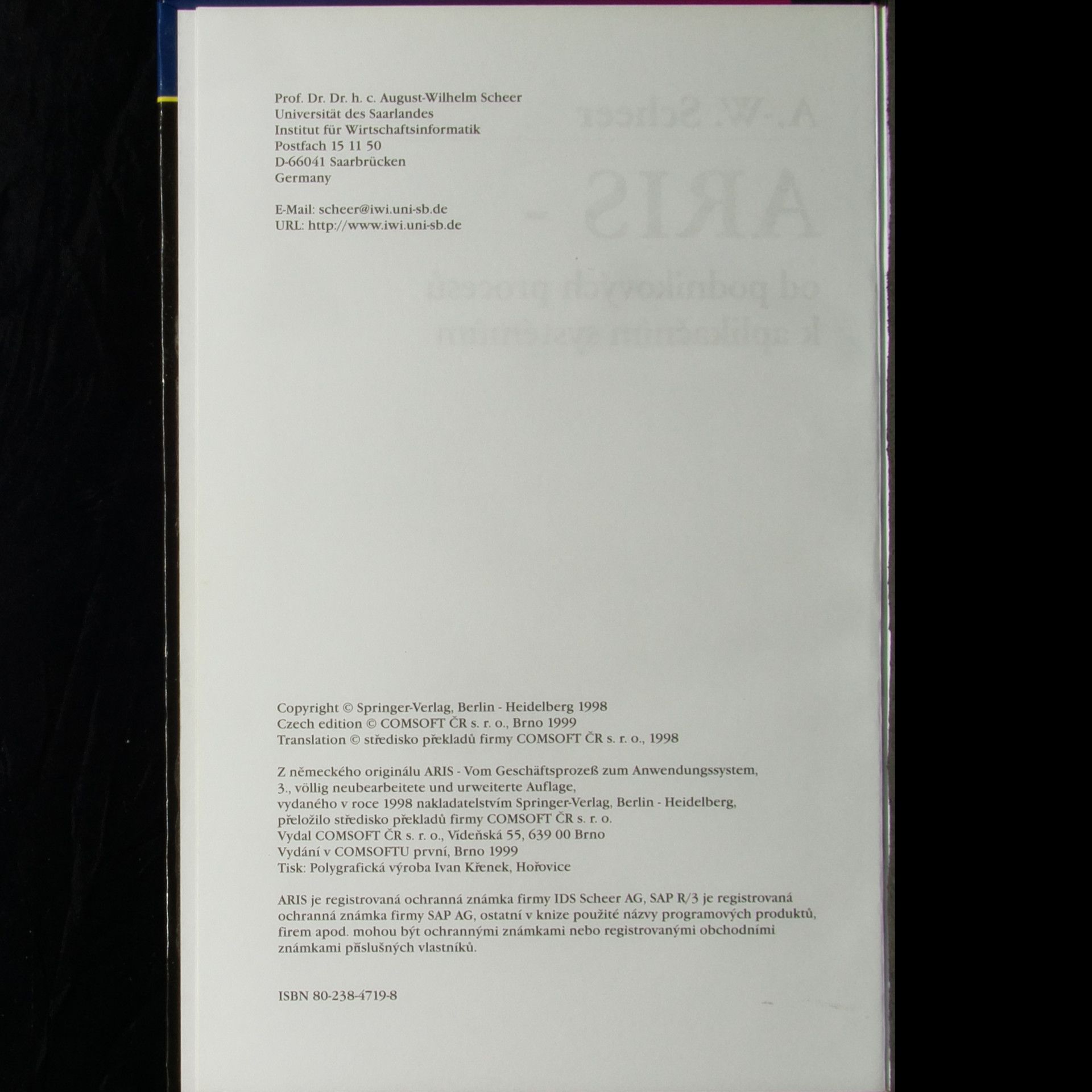 August Wilhelm Scheer ARIS - od podnikových procesů k aplikačním systémům