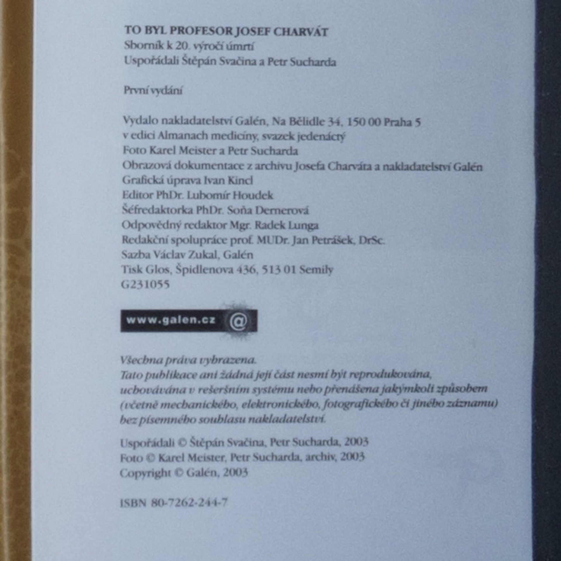 Autorenkollektiv To byl profesor Josef Charvát