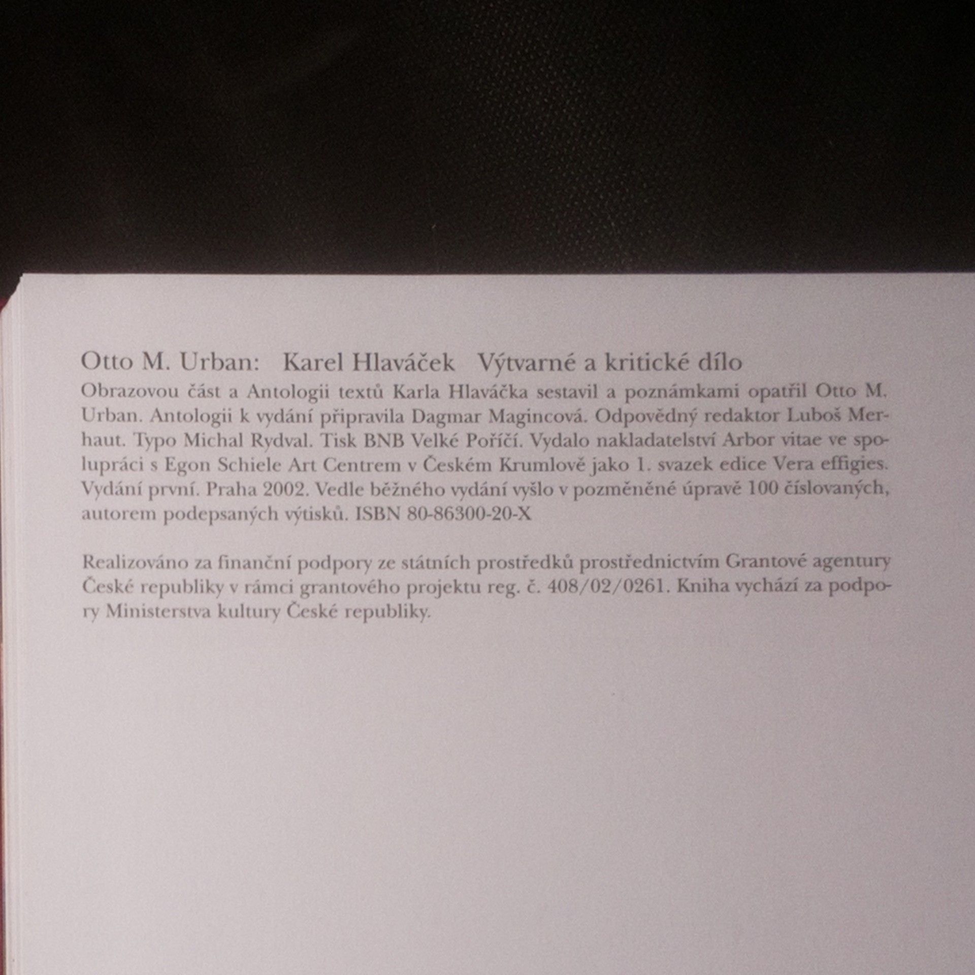Otto M. Urban Karel Hlaváček. Výtvarné a kritické dílo