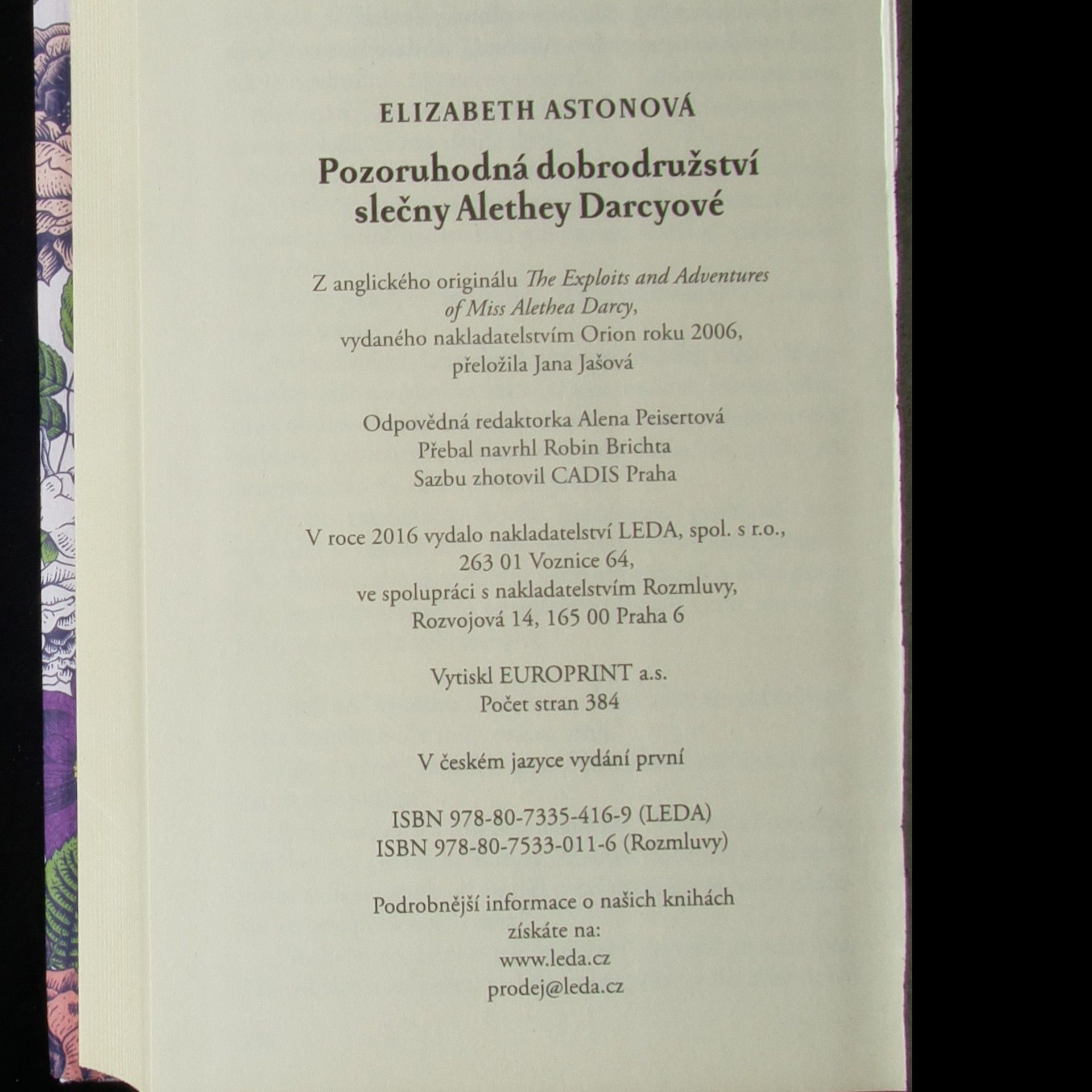 Elizabeth Aston Pozoruhodná dobrodružství slečny Alethey Darcyové