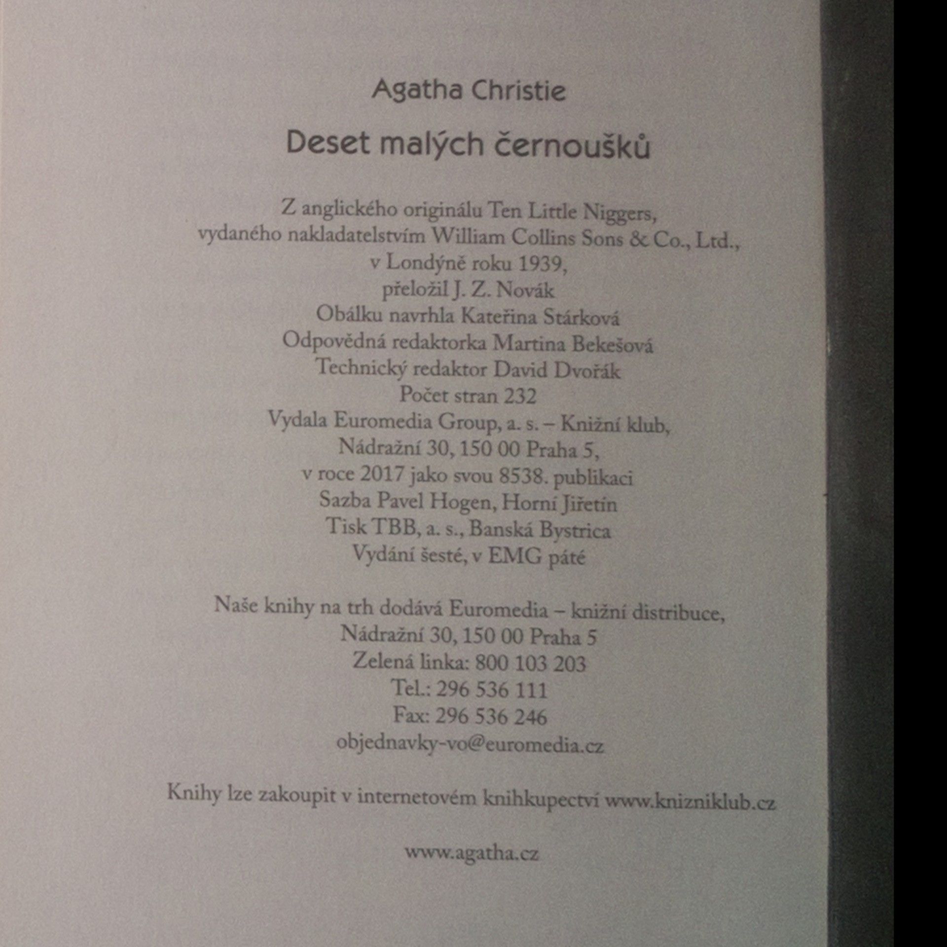 Agatha Christie Deset malých černoušků