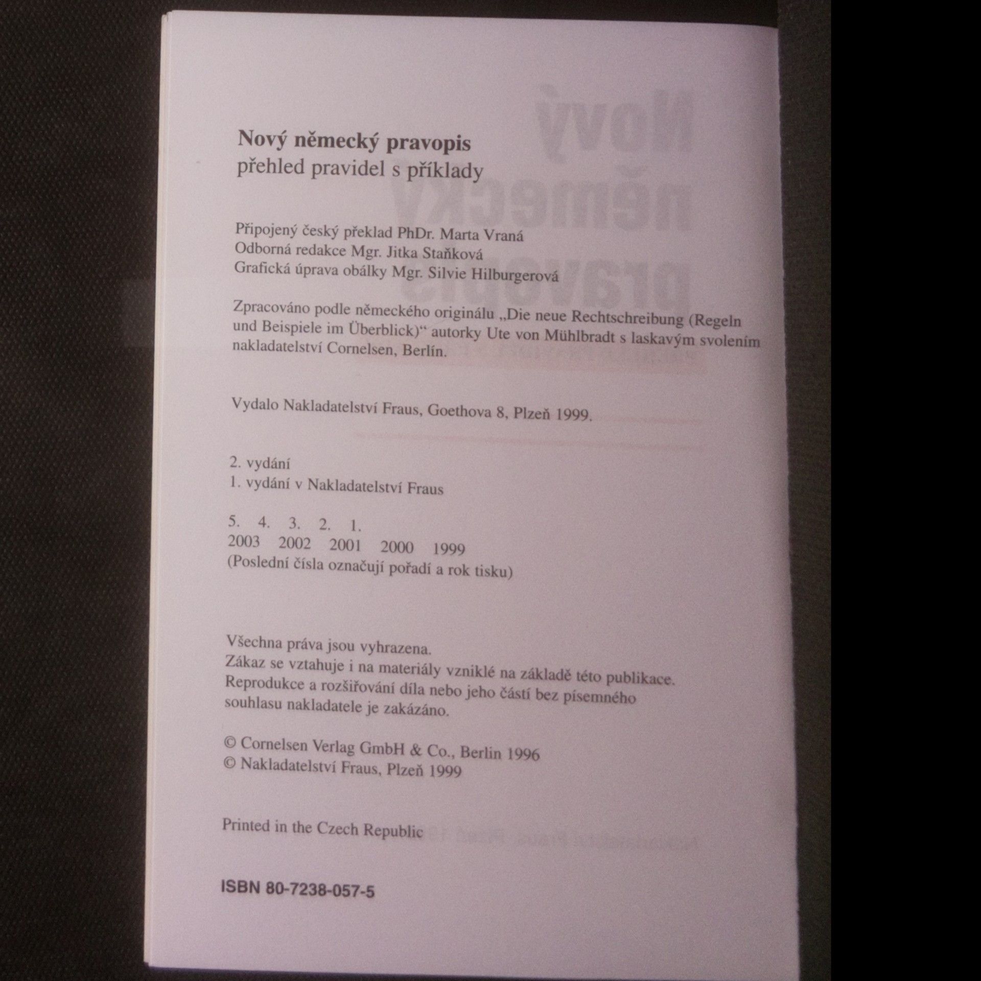 Ute von Mühlbradt Nový německý pravopis. Přehled pravidel s příklady.