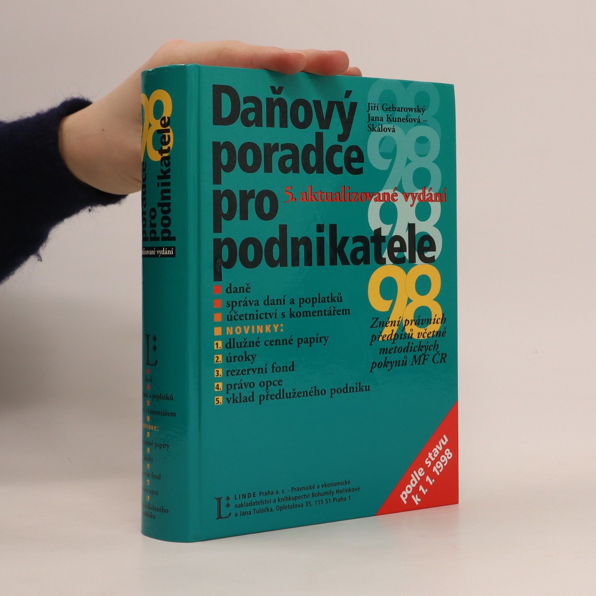 Jana Skálová Daňový poradce pro podnikatele 98 : podle stavu k 1.1.1998