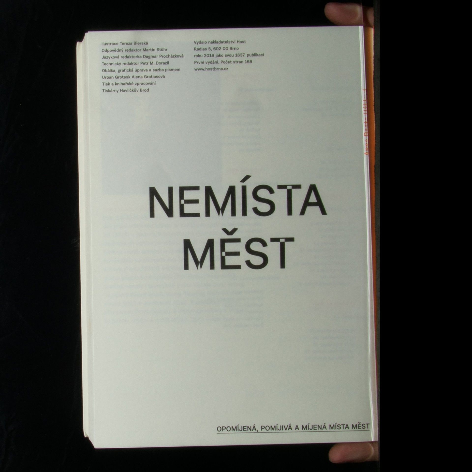 Anna Beata Háblová Nemísta měst. Opomíjená, pomíjivá a míjená místa měst