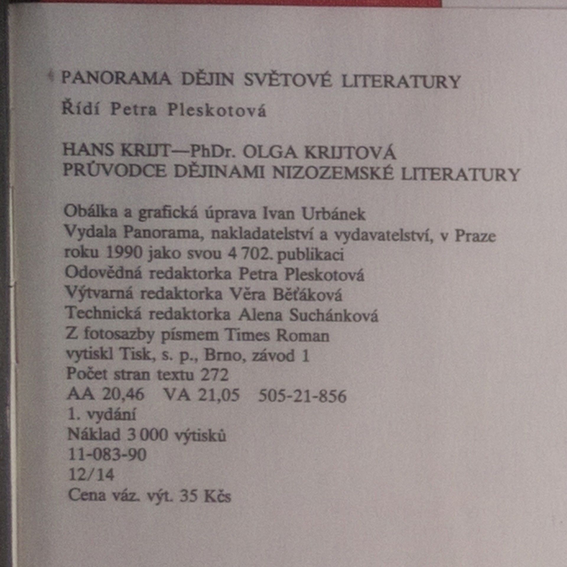 Hans Krijt Průvodce dějinami nizozemské literatury