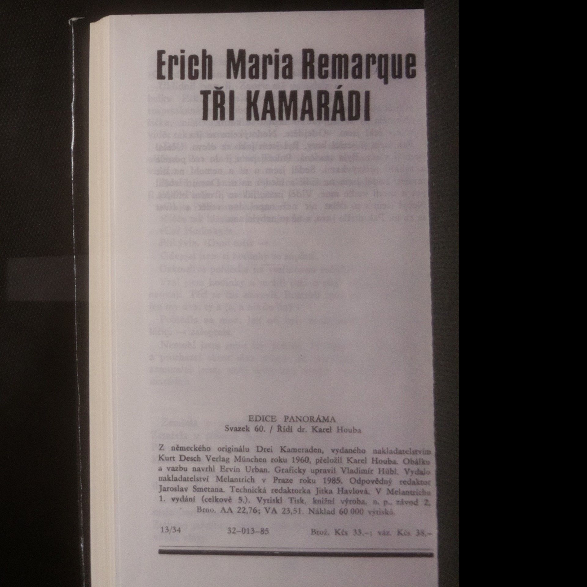 Erich Maria Remarque Tři kamarádi
