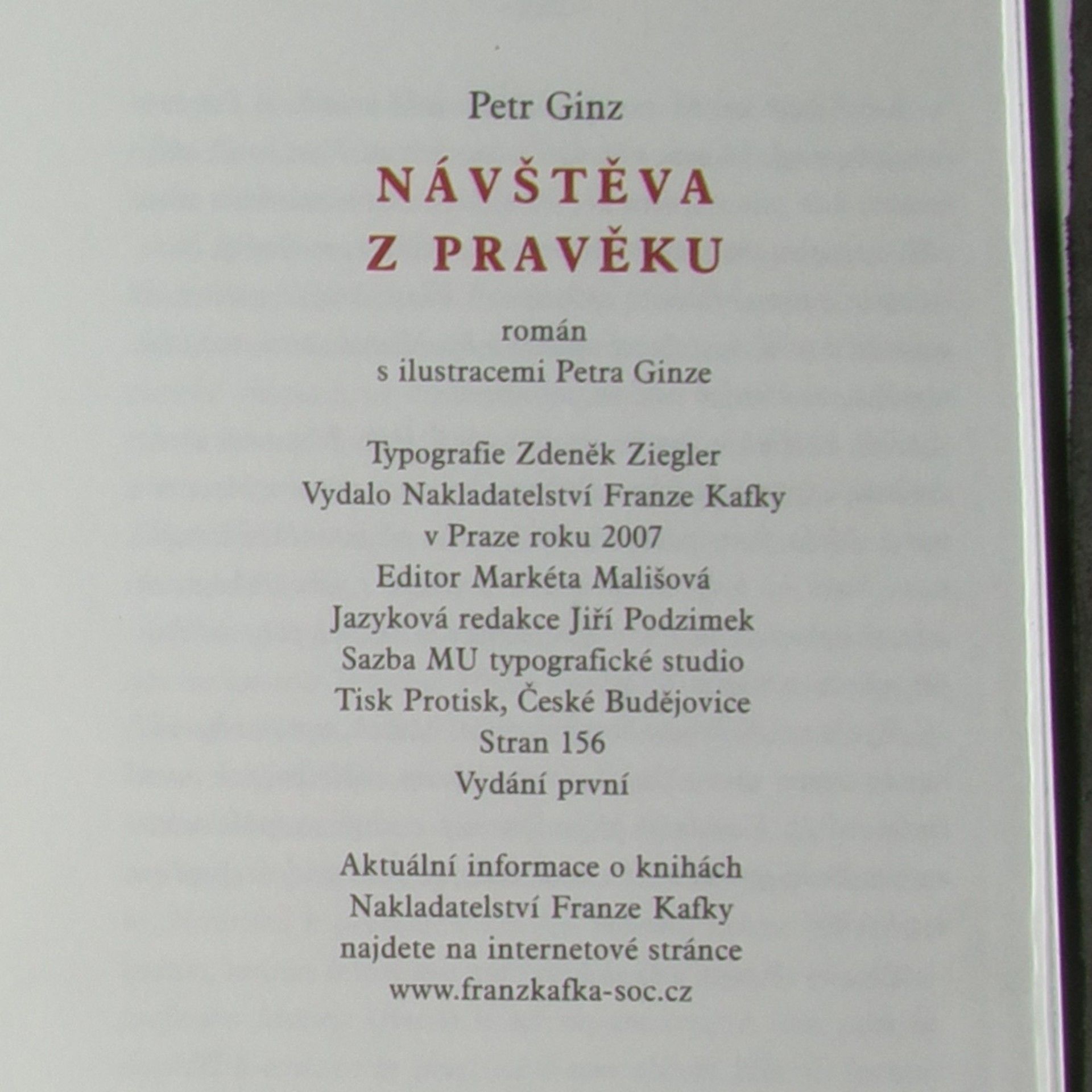 Petr Ginz Návštěva z pravěku: Román s ilustracemi Petra Ginze