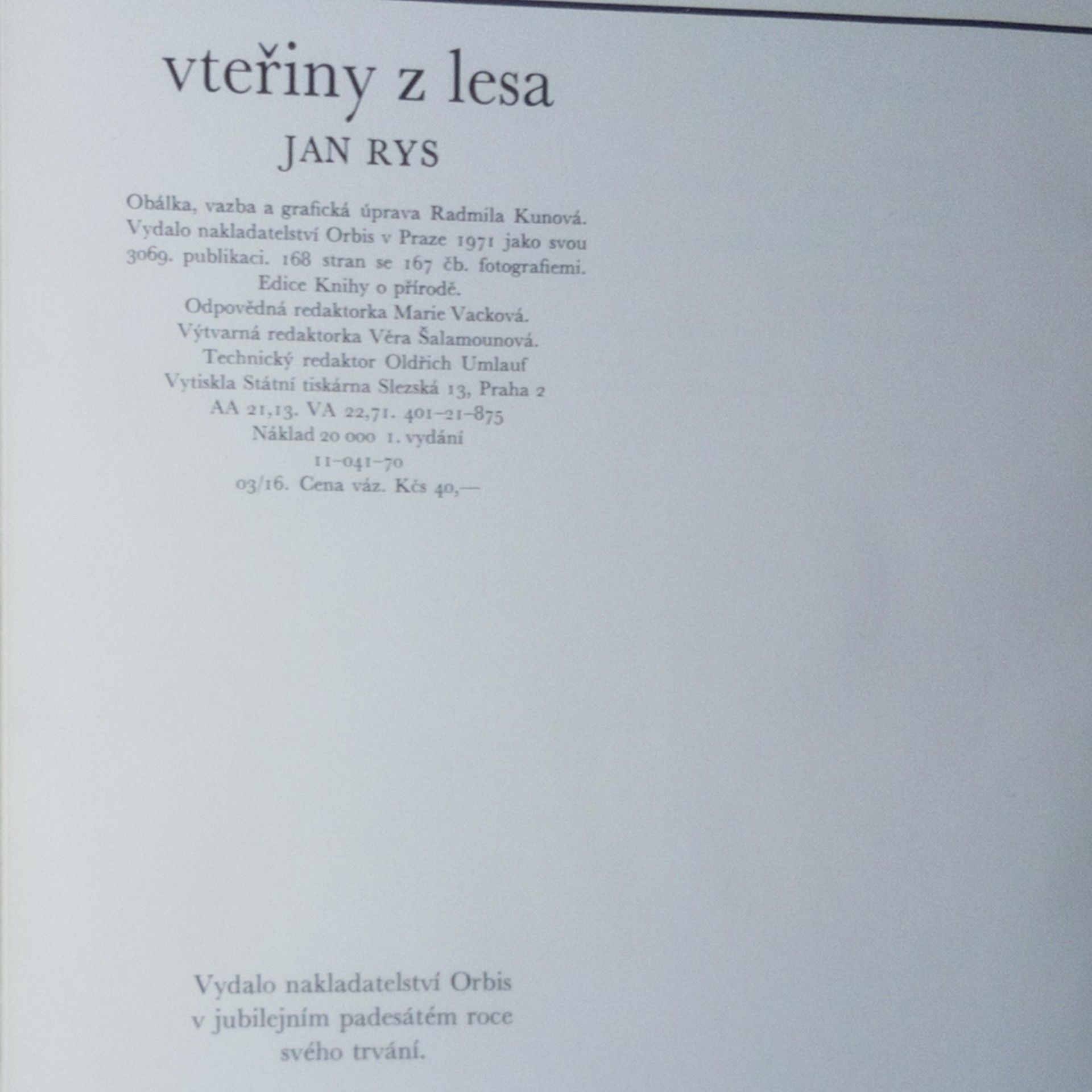 Jan Rys Vteřiny z lesa