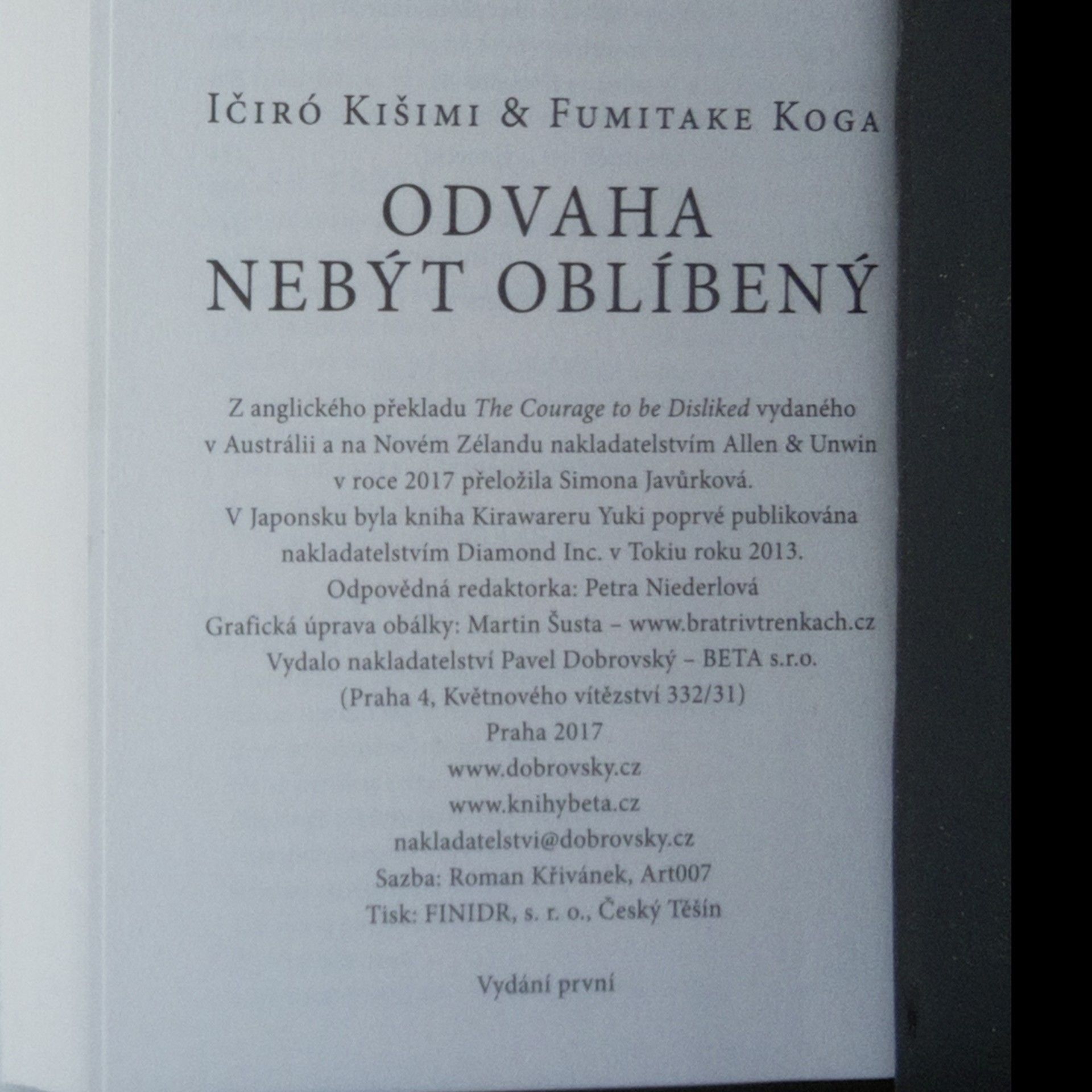 Ičiró Kišimi Odvaha nebýt oblíbený