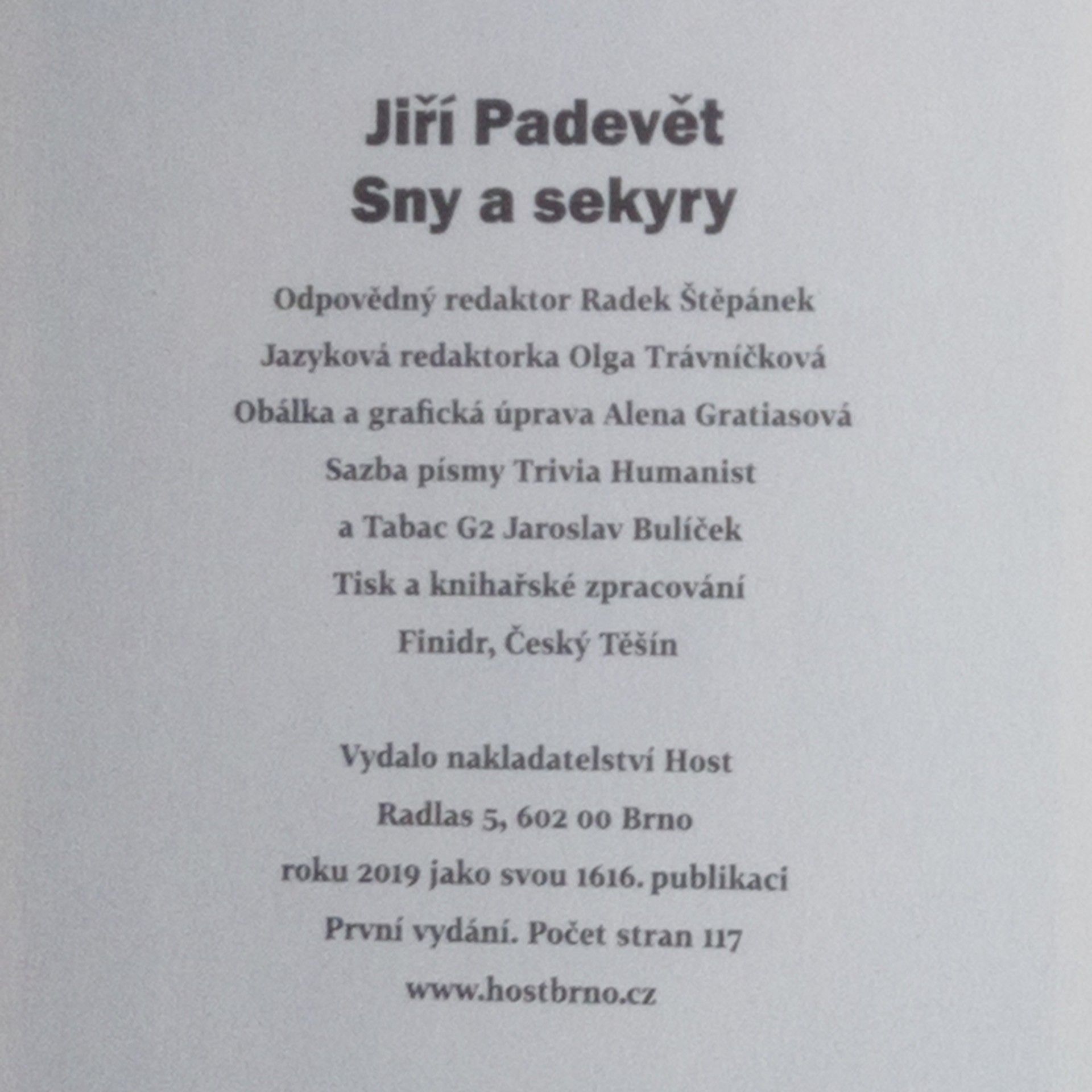 Jiří Padevět Sny a sekyry