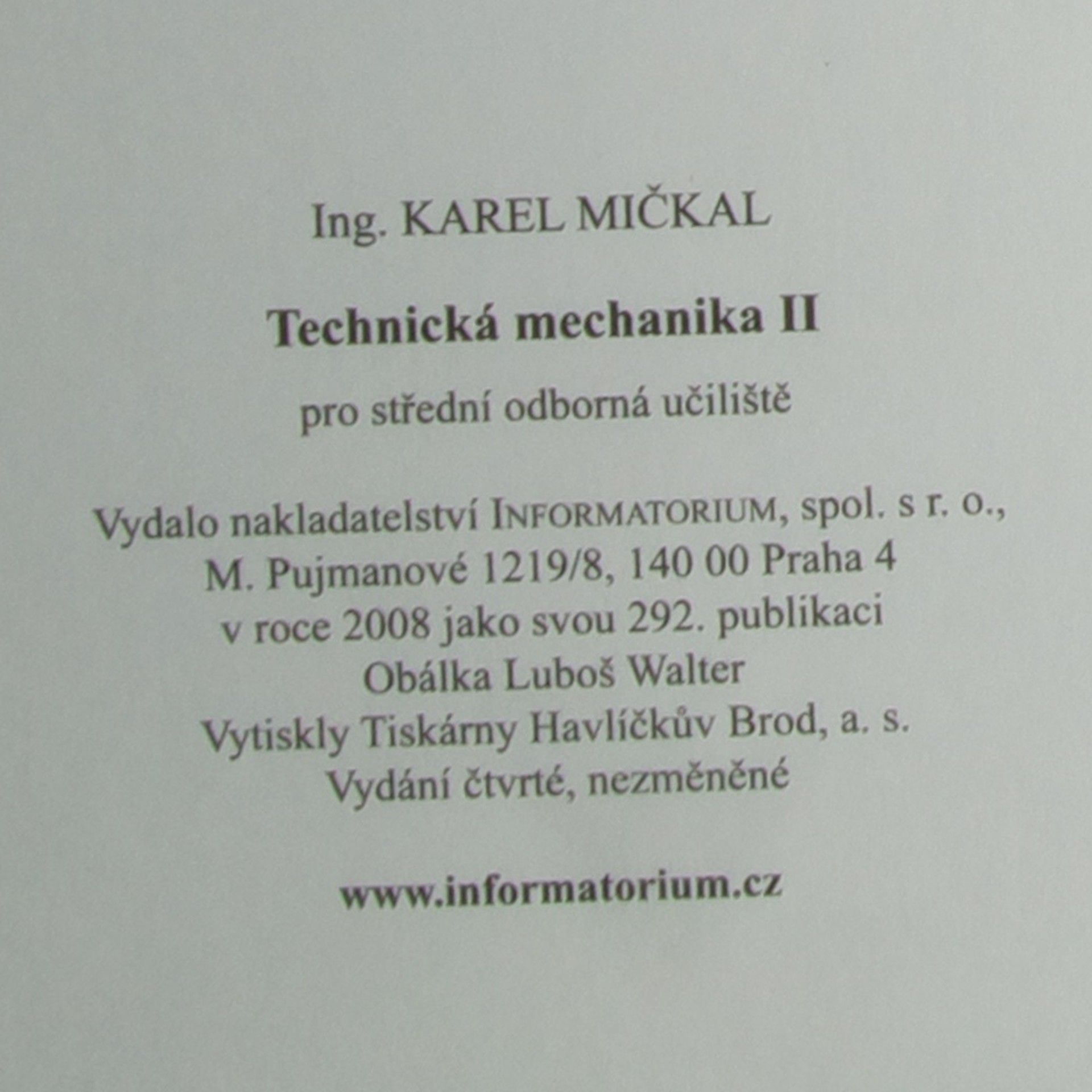Karel Mičkal Technická mechanika II