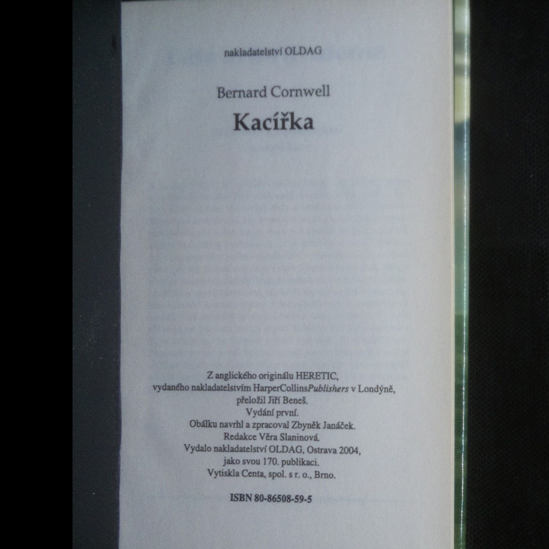 Bernard Cornwell Kacířka