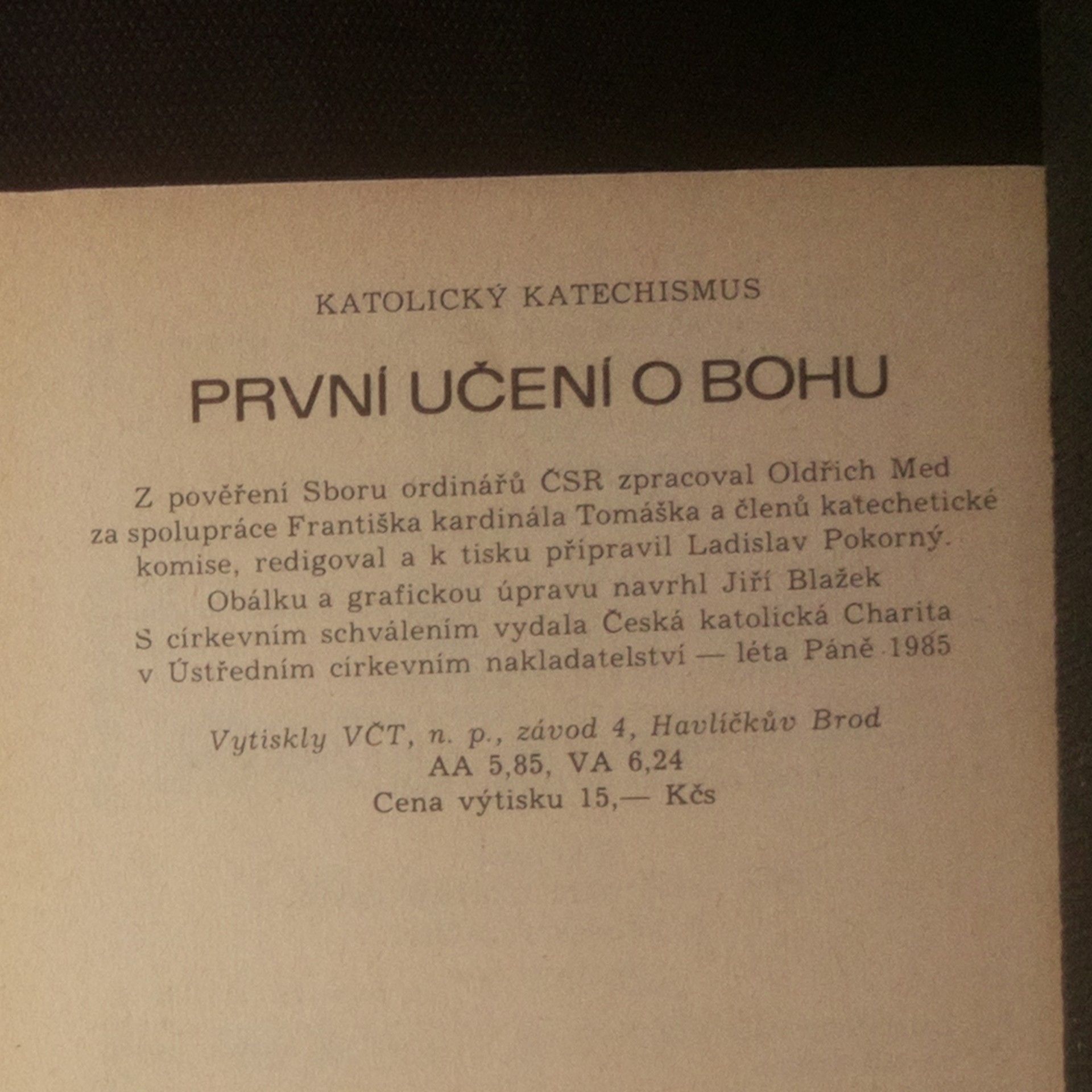 František Tomášek Katolický katechismus. První učení o Bohu