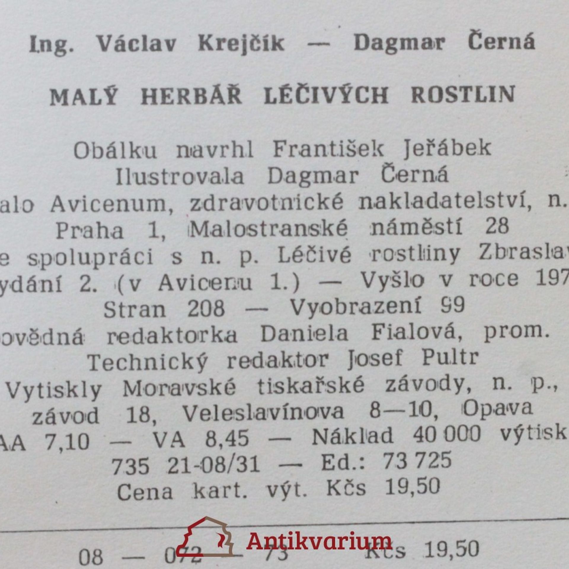 Václav Krejčík Malý herbář léčivých rostlin