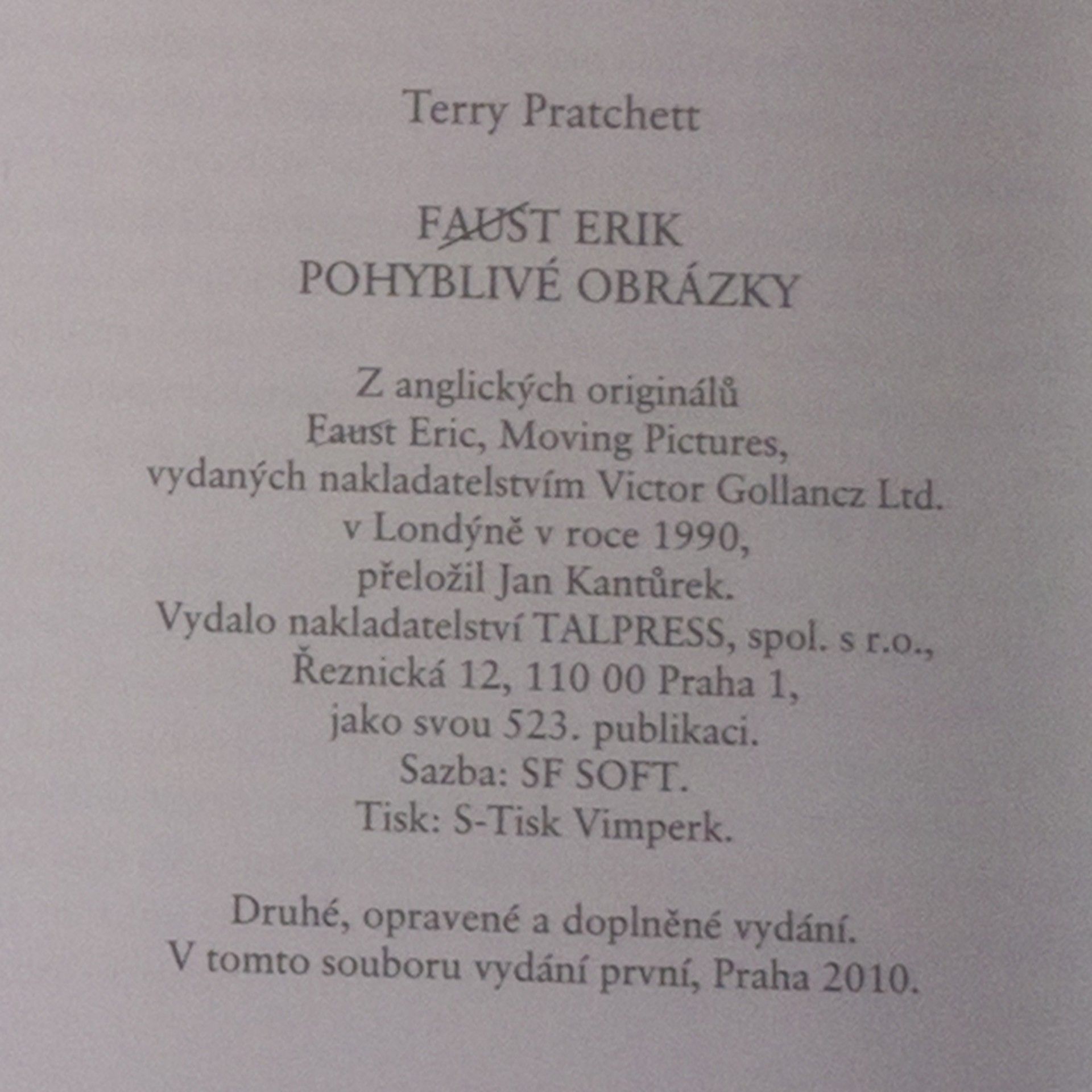 Terry Pratchett Erik. Pohyblivé obrázky