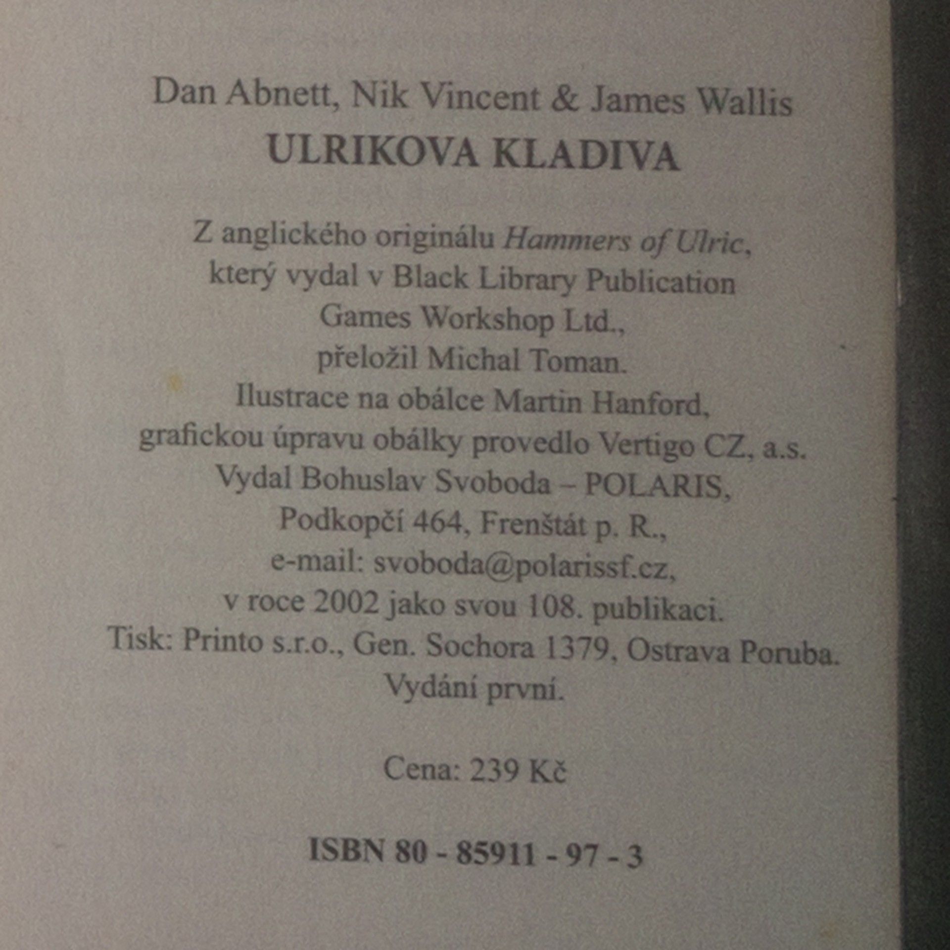Dan Abnett Ulrikova kladiva