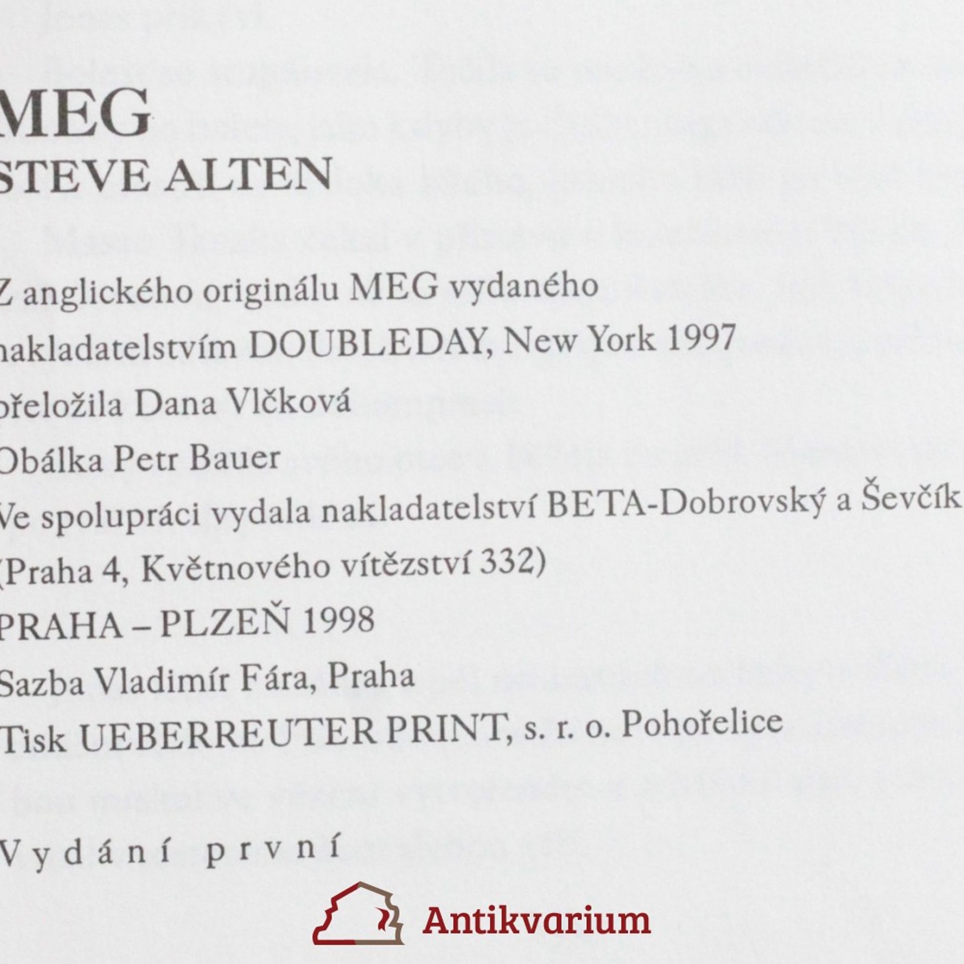 Steve Alten Meg. Teror pochází z hlubin