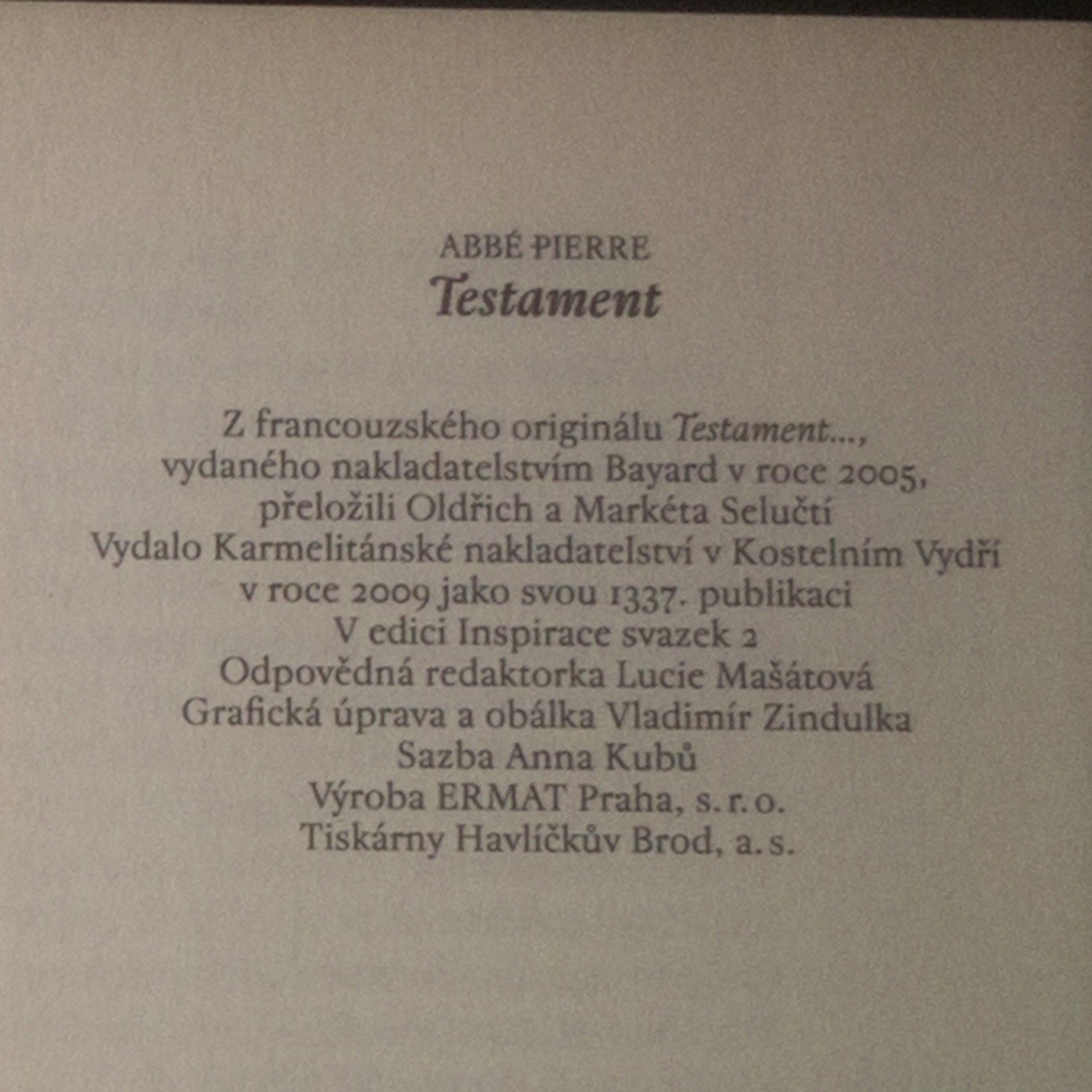 Abbé Pierre Testament