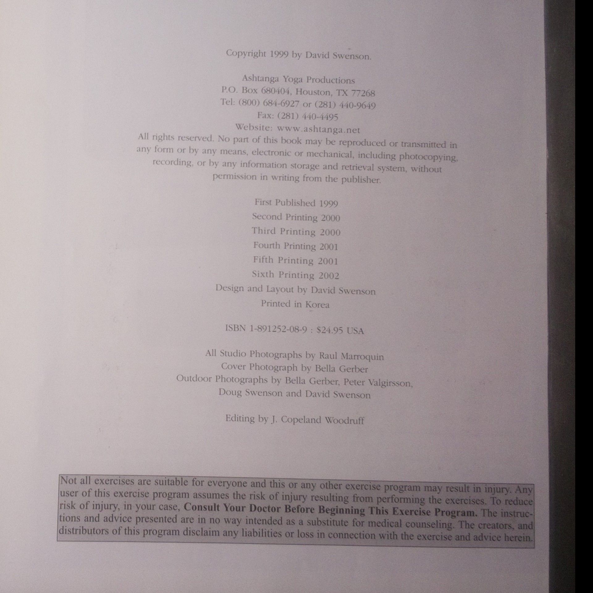 David Swenson Ashtanga yoga: The practice manual