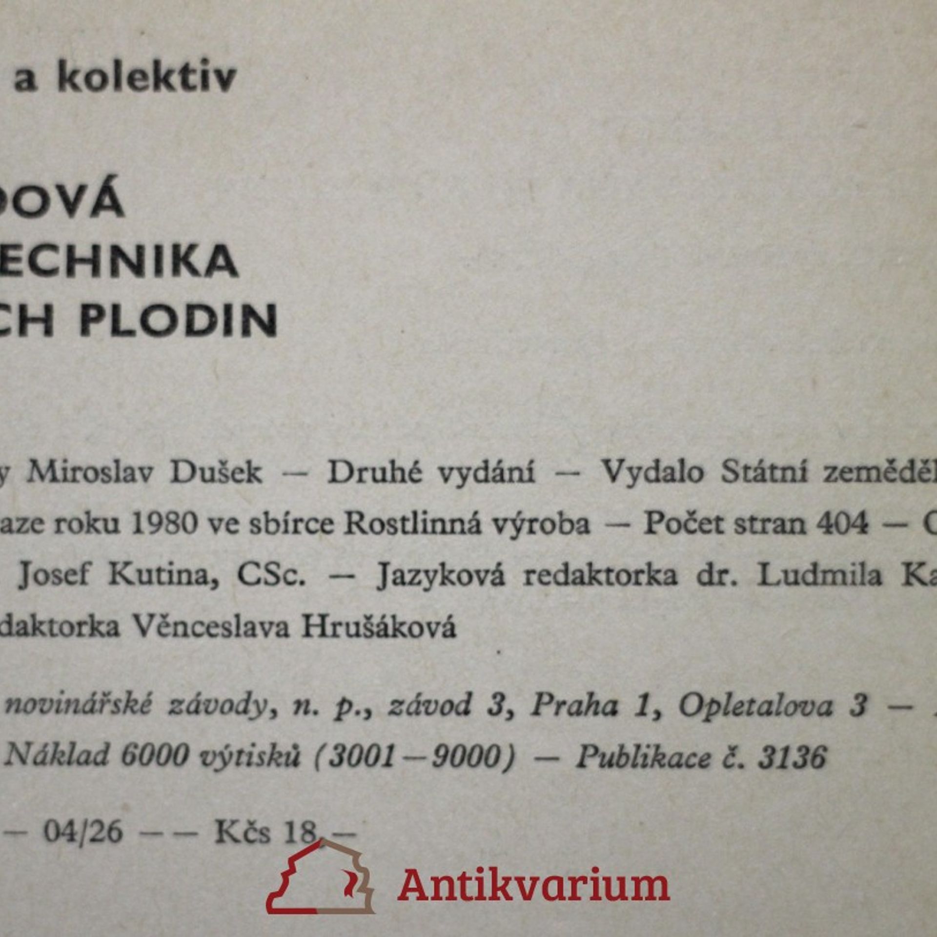 Jan Schmidt Odrůdová agrotechnika polních plodin