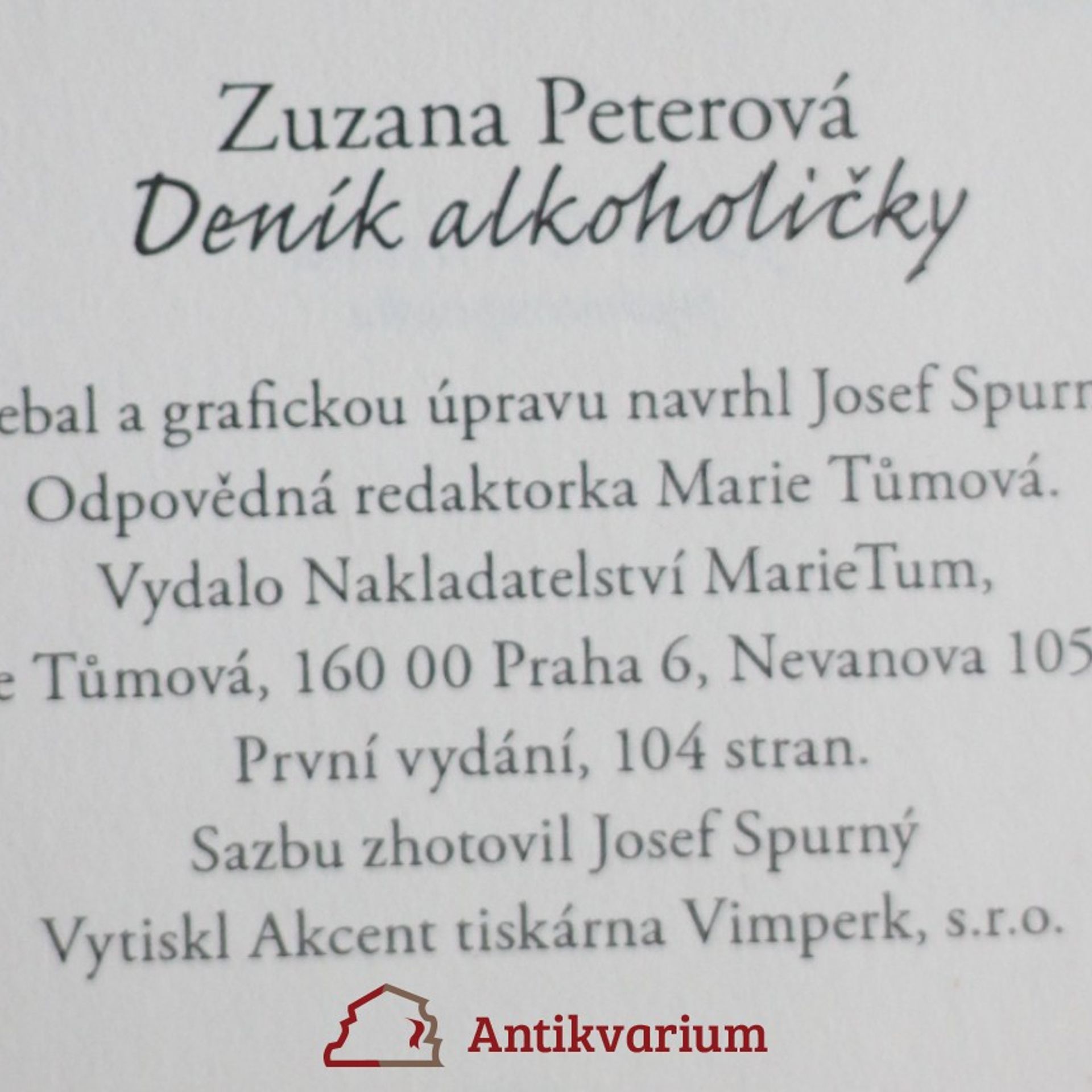 Zuzana Peterová Deník alkoholičky