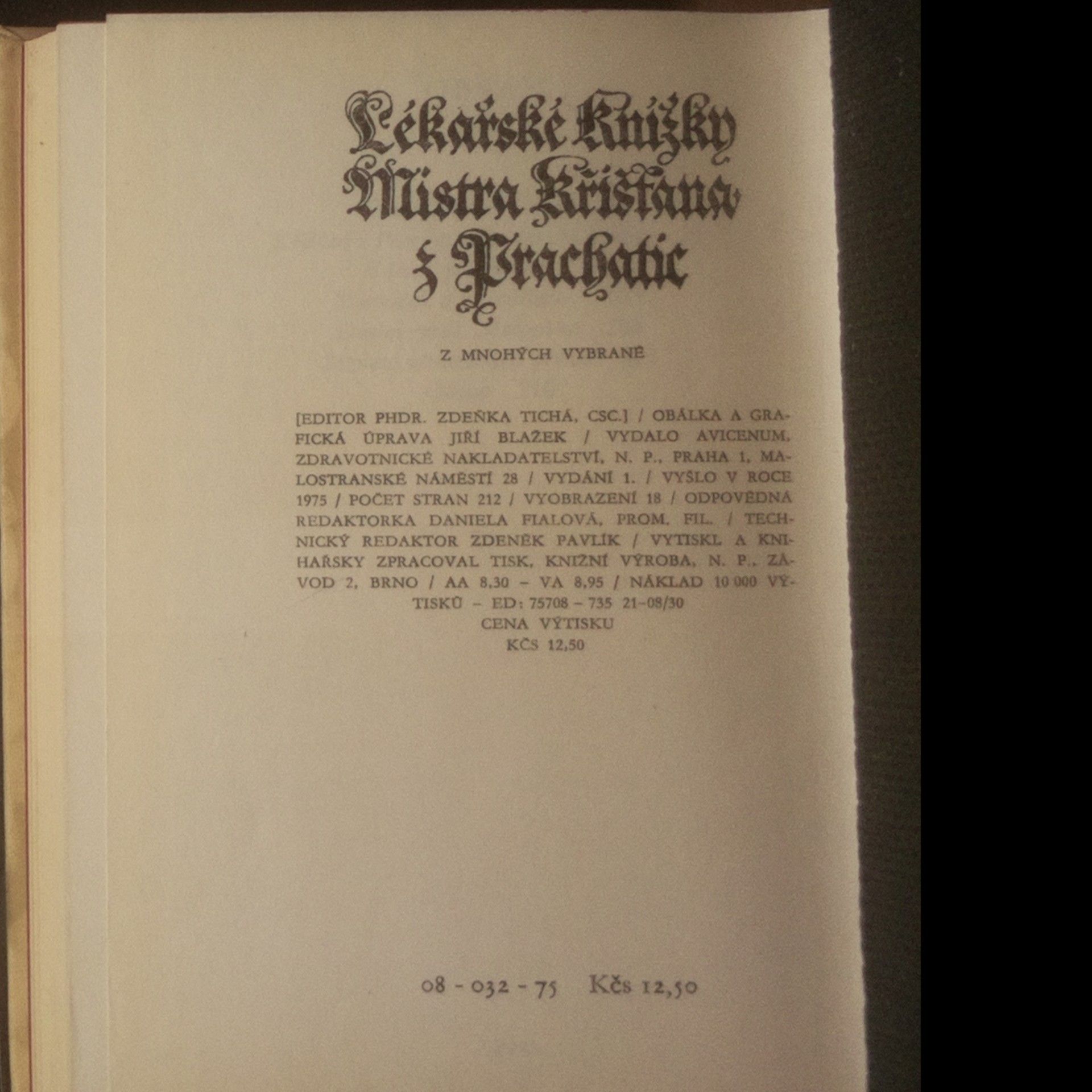 Jiří Blažek Lékařské knížky Mistra Křišťana z Prachatic