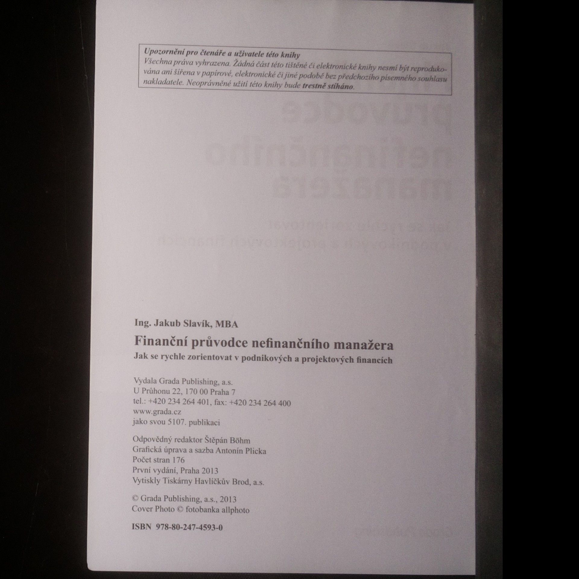 Jakub Slavík Finanční průvodce nefinančního manažera