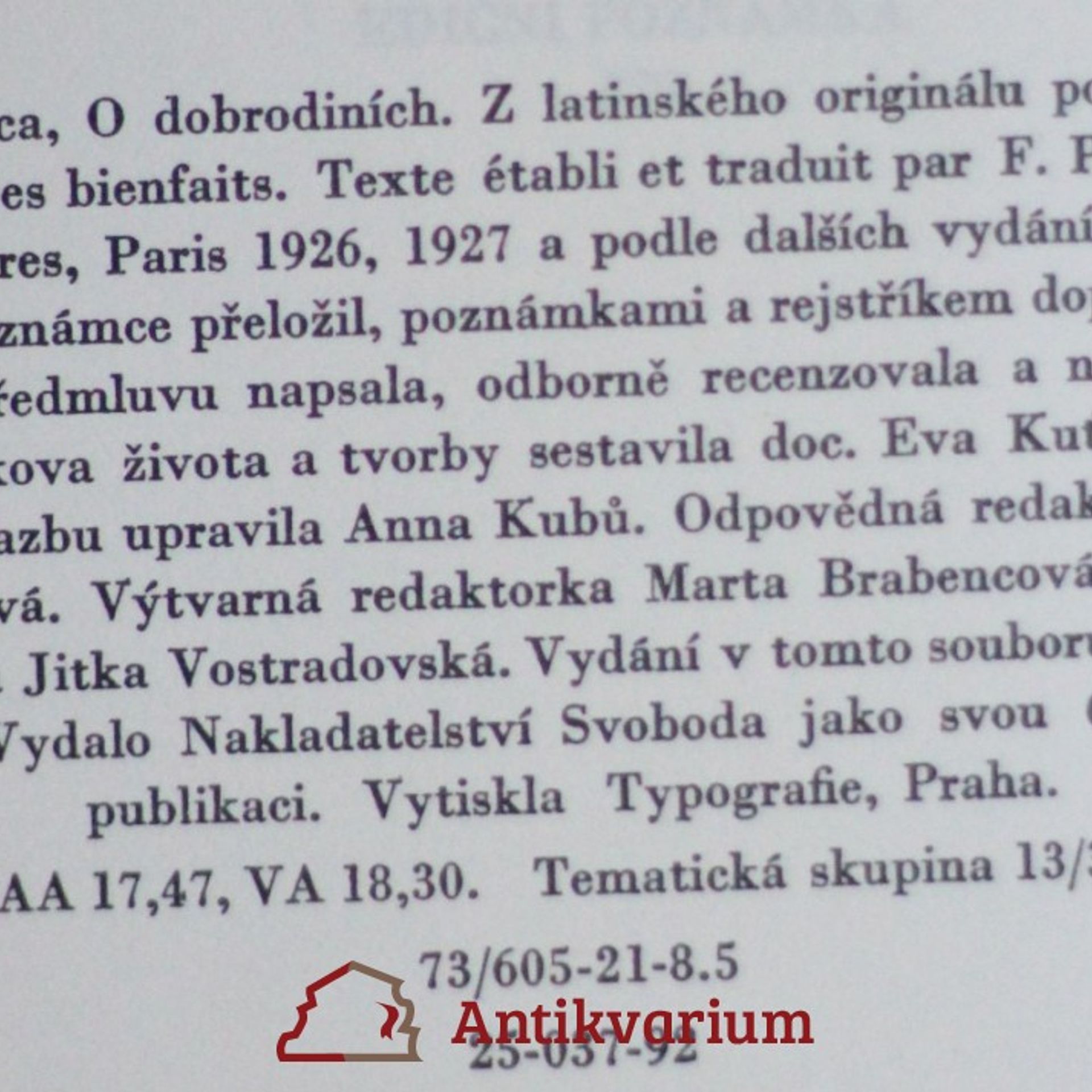 Lucius Annaeus Seneca O dobrodiních