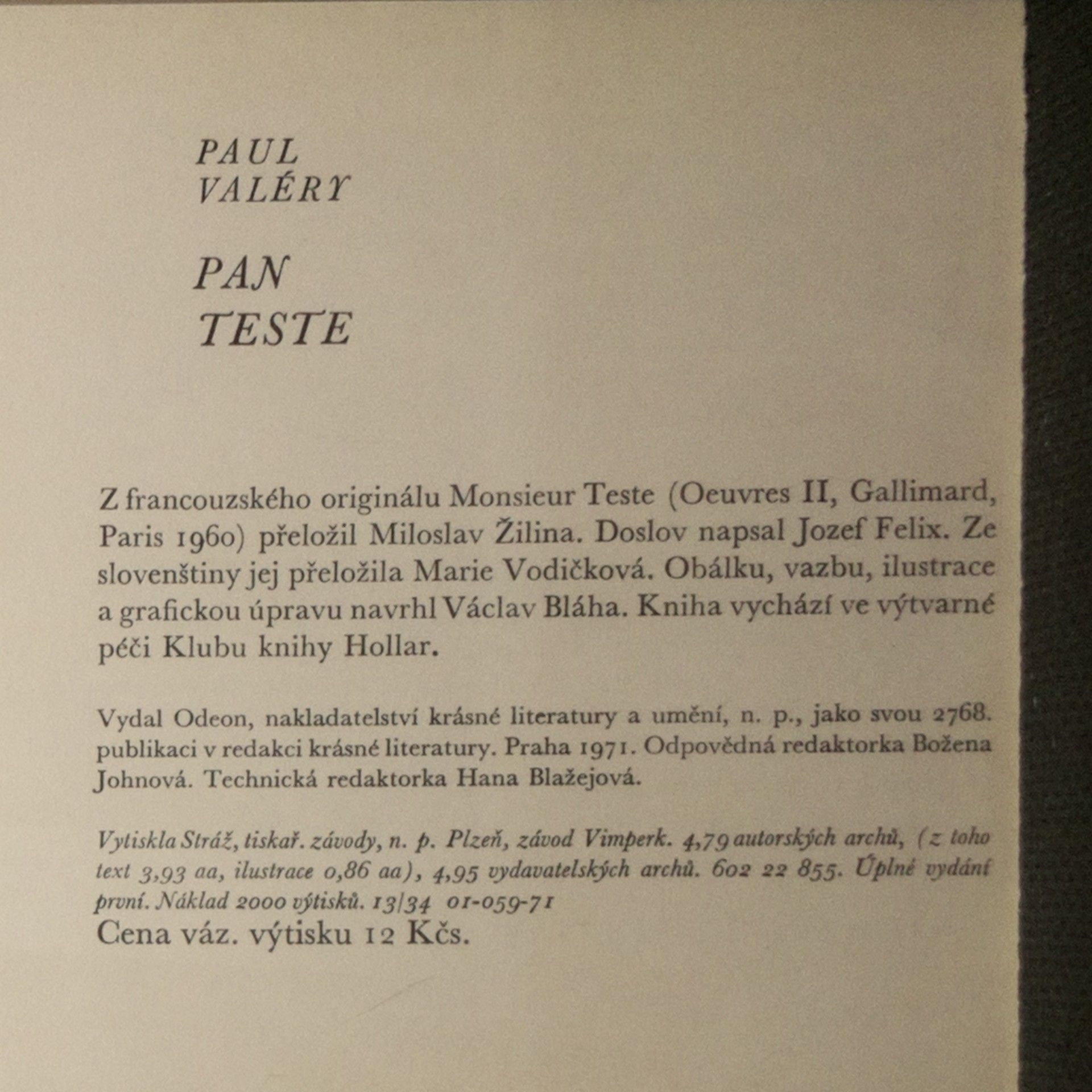 Paul Valéry Pan Teste