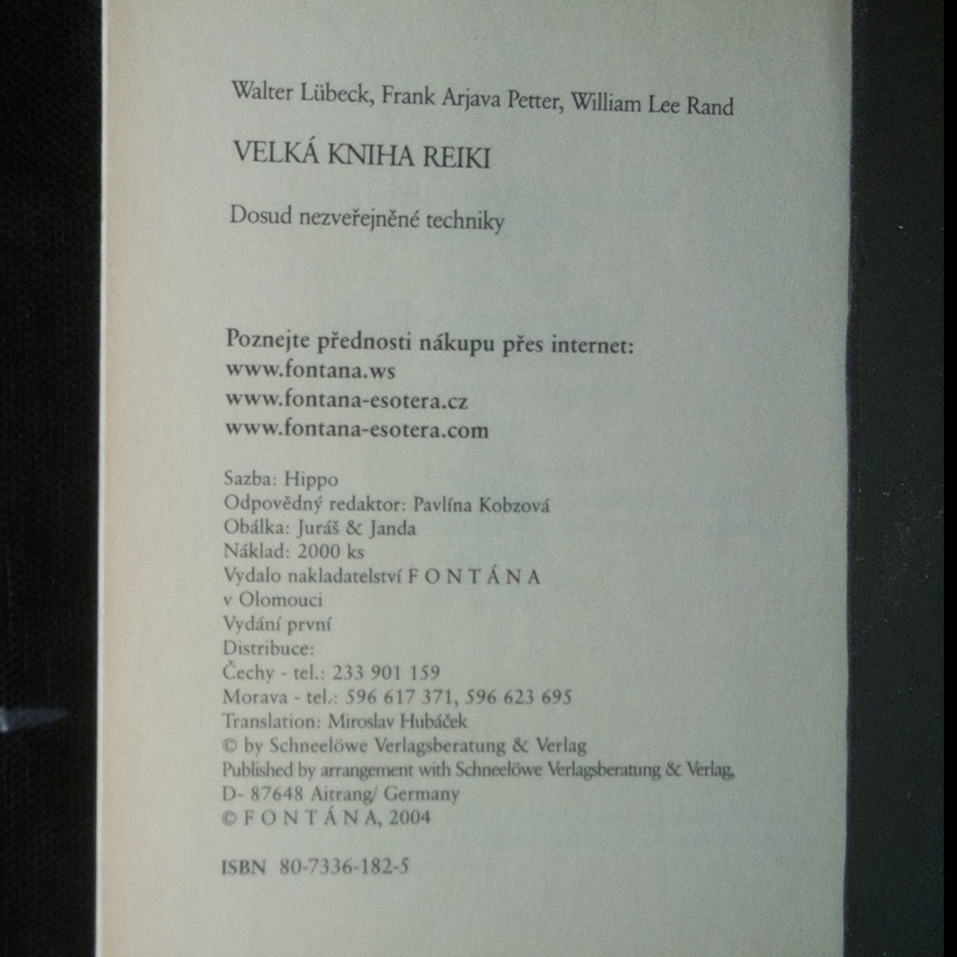Walter Lübeck Velká kniha Reiki