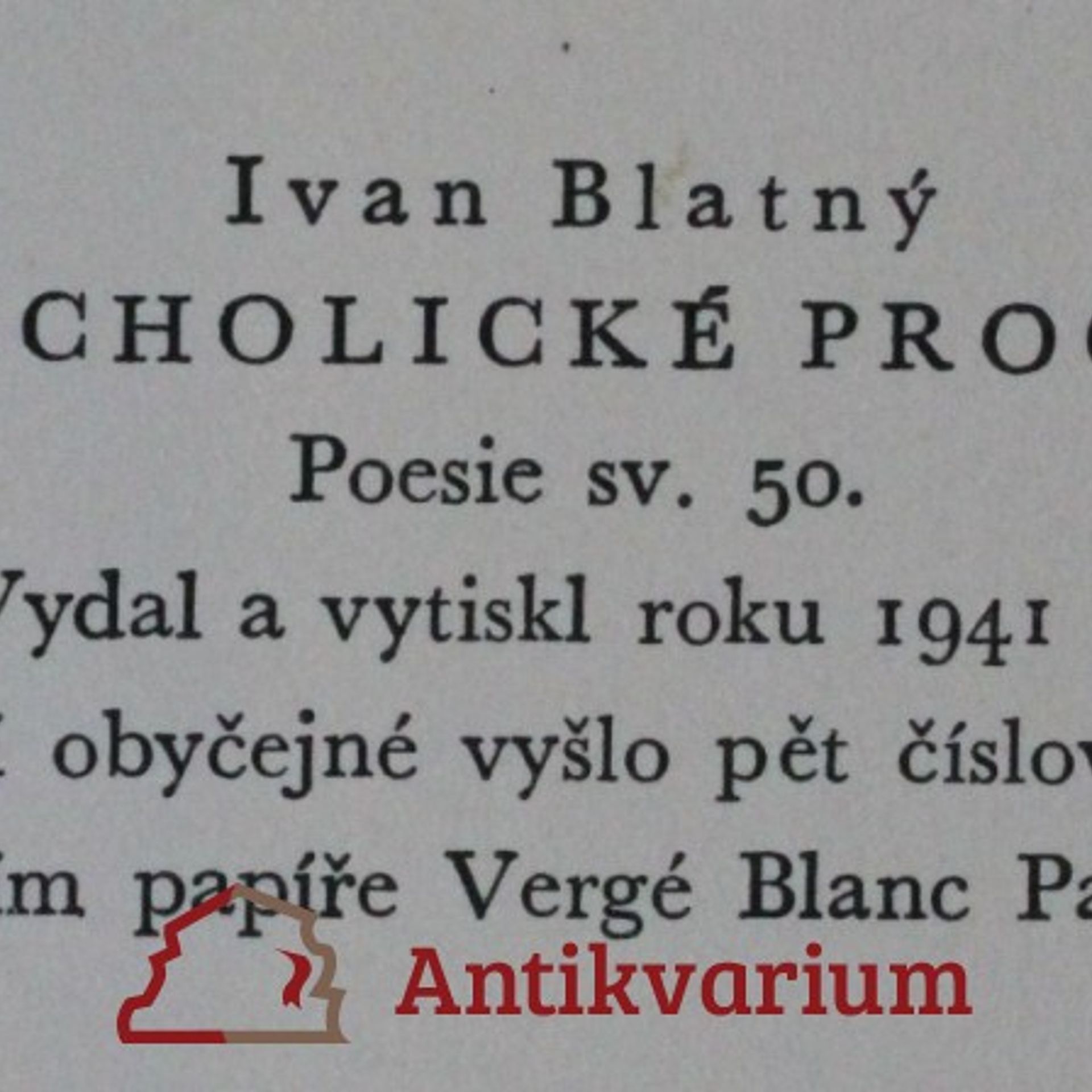 Ivan Blatný Melancholické procházky