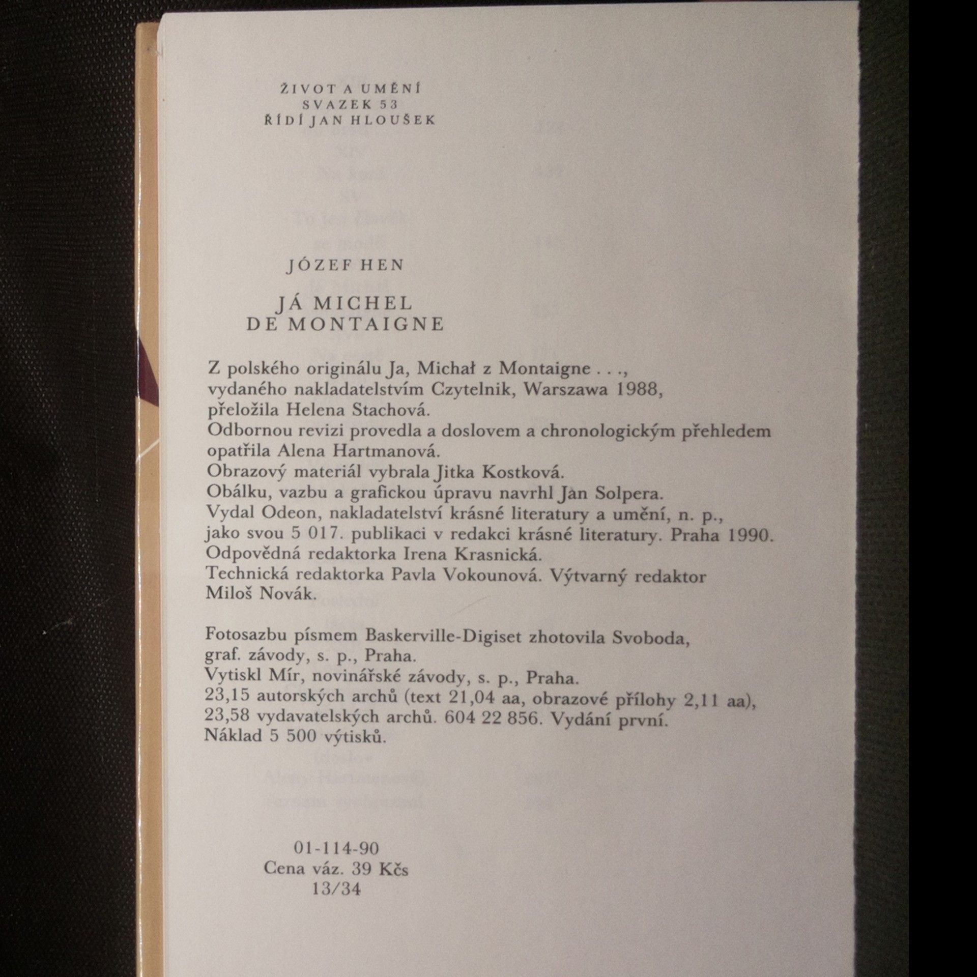 Józef Hen Já Michel de Montaigne